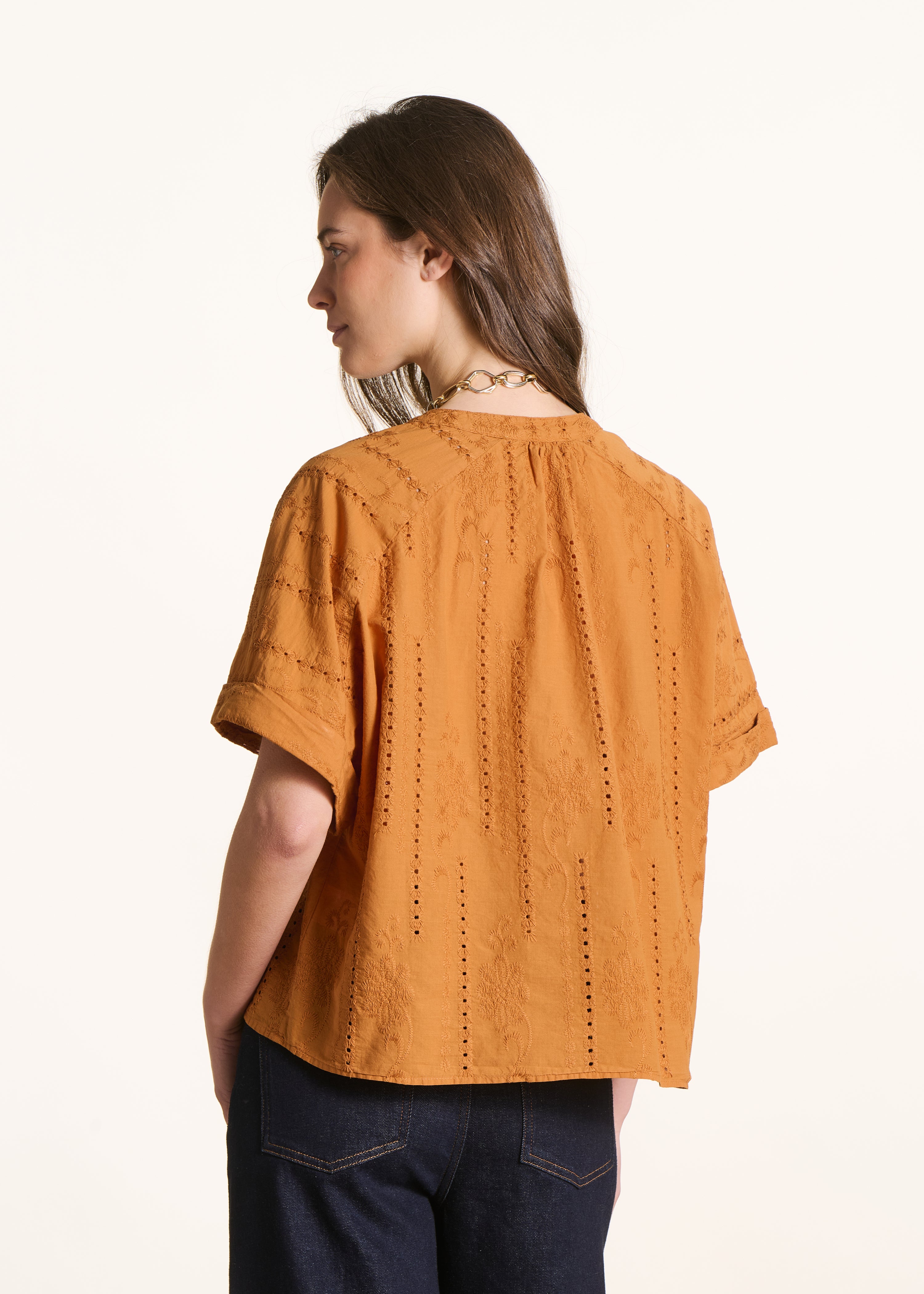 la-f-e-marabout-e-felina-bluse-ocker-broderie-baumwolle image 2