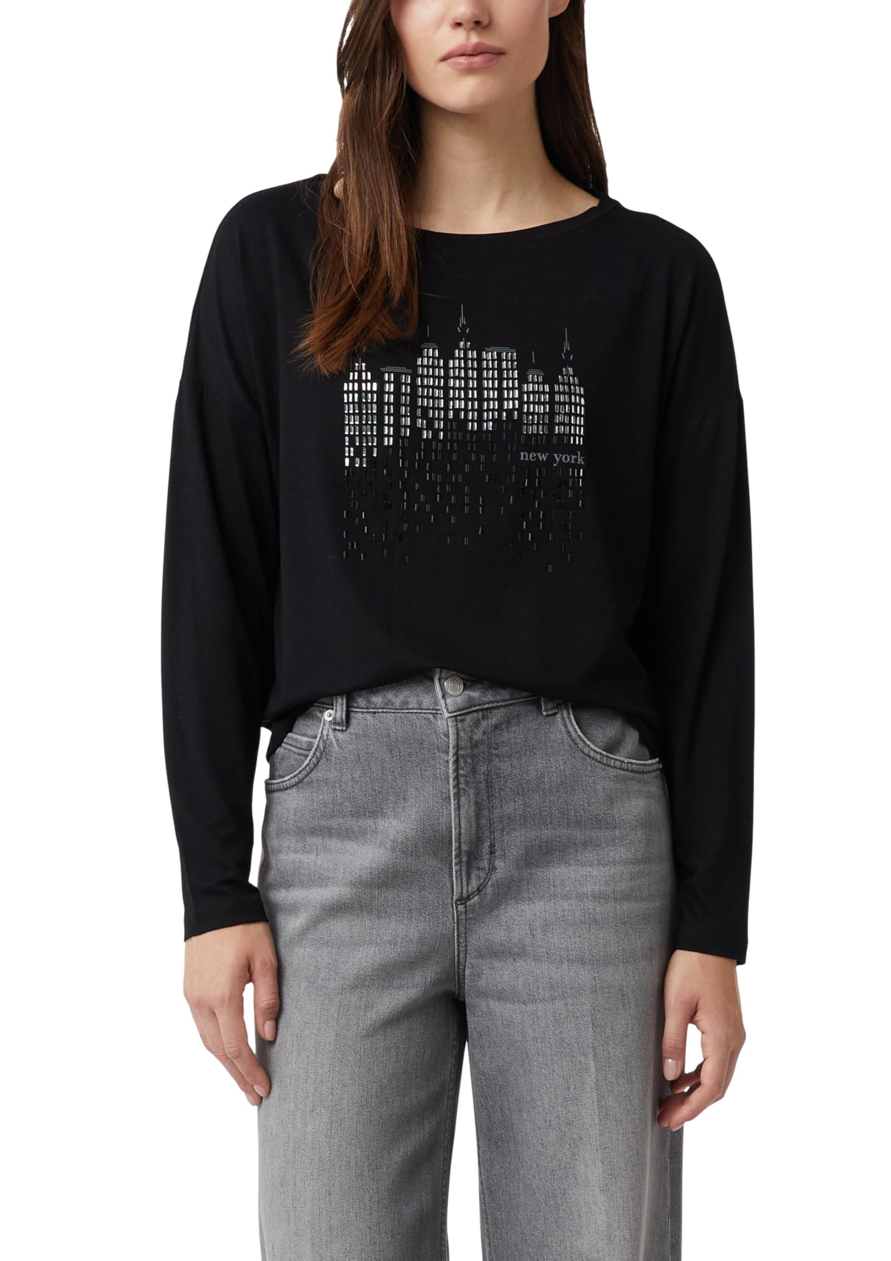 comma-tops-langarmshirt-print-strass-gr-36 image 8