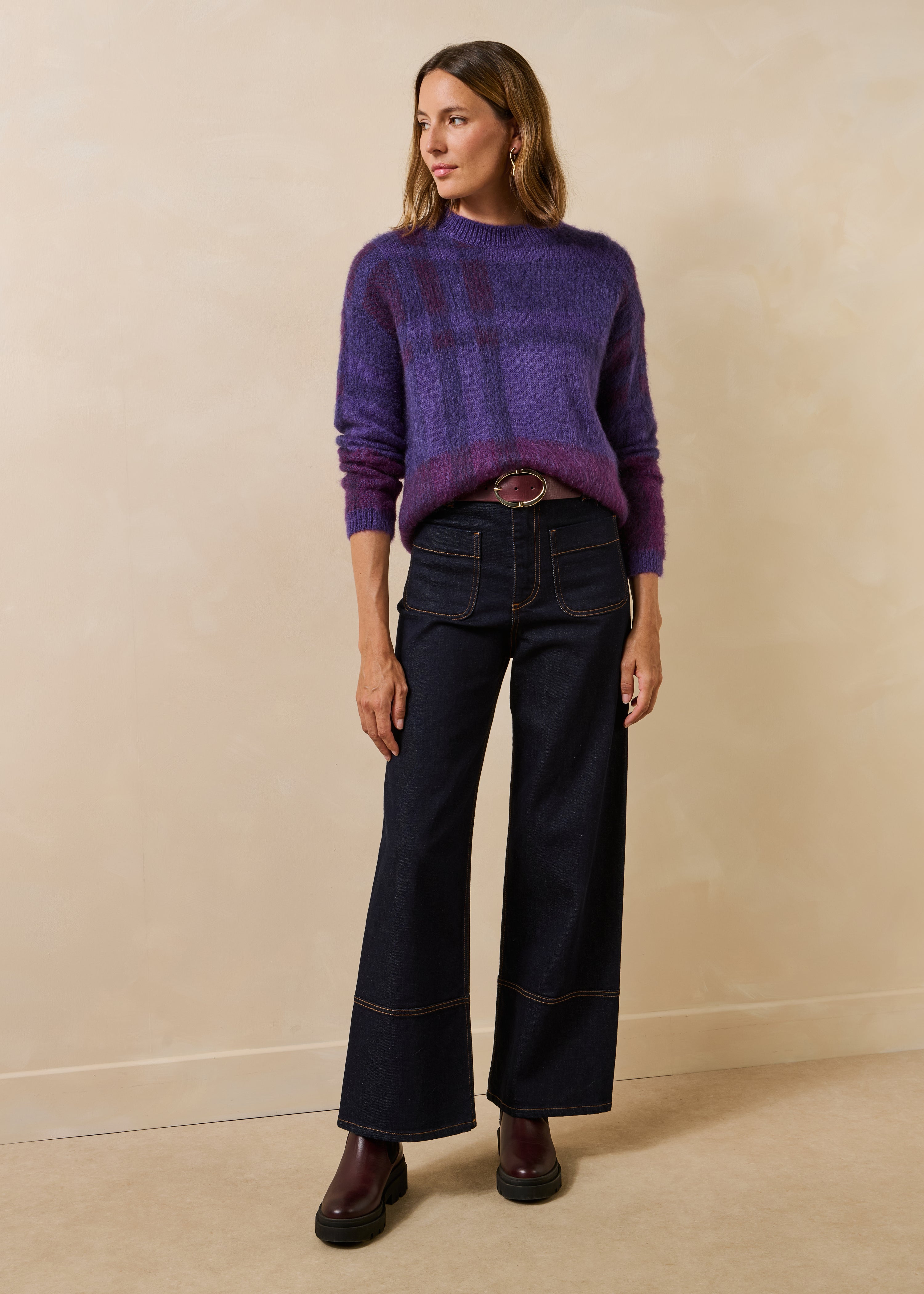 la-f-e-marabout-e-gringo-pullover-lila-karo-mohair image 2