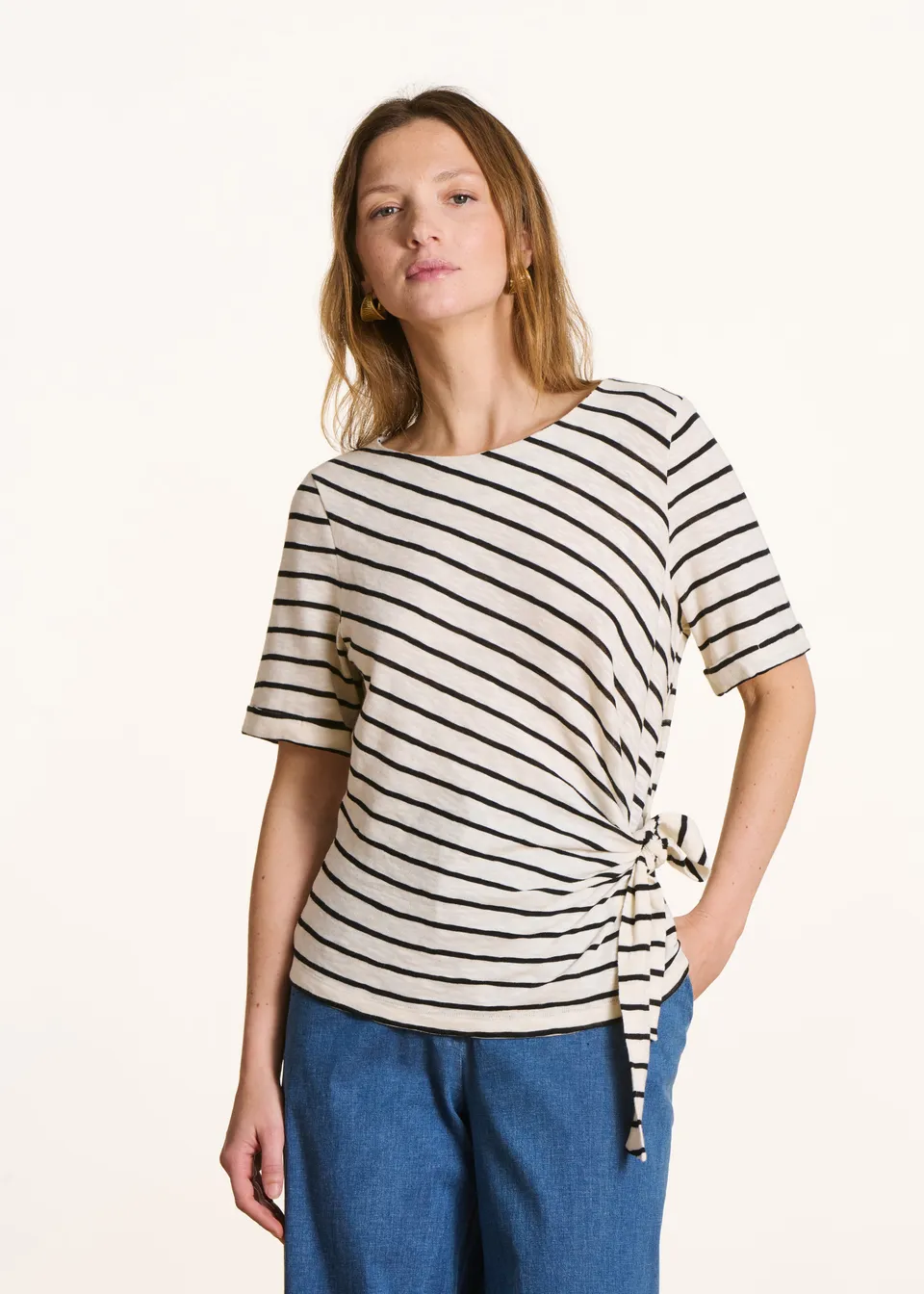 la-f-e-marabout-e-t-shirt-ecru-marine-streifen image 1