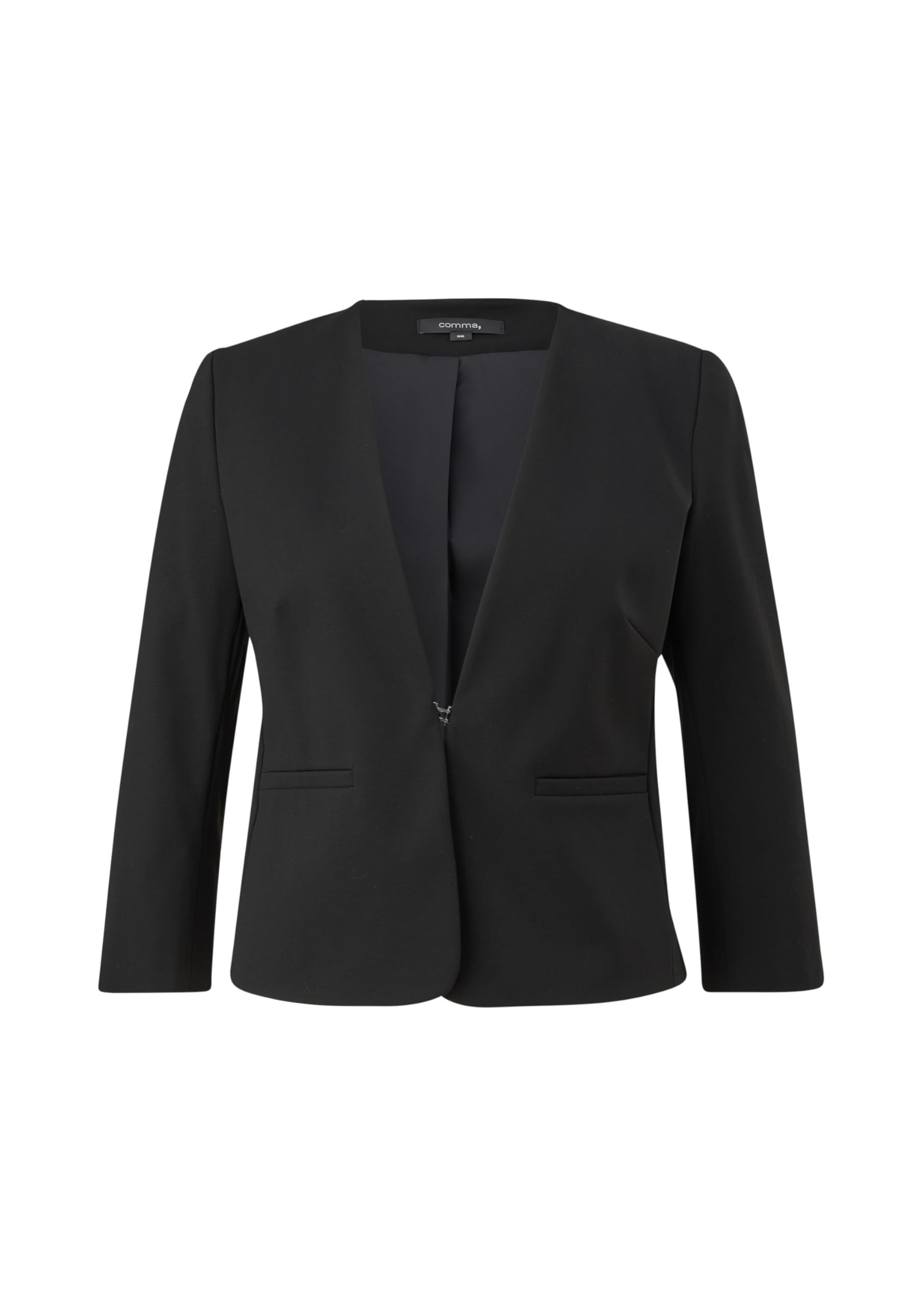 comma-blazer-kurz-damen-blazer-navy-slim-fit-viskose image 3
