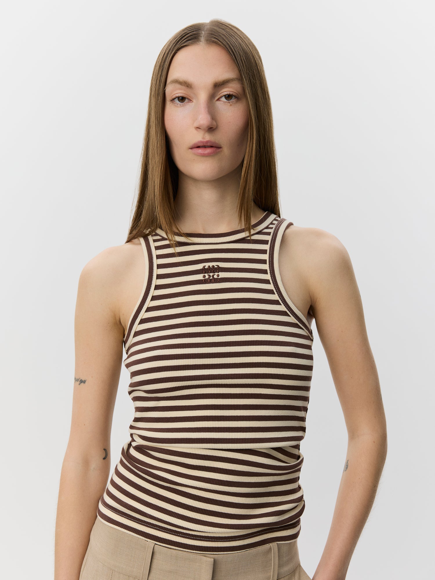 sofie-schnoor-women-becasw-tank-top-brown-striped-rippe image 5