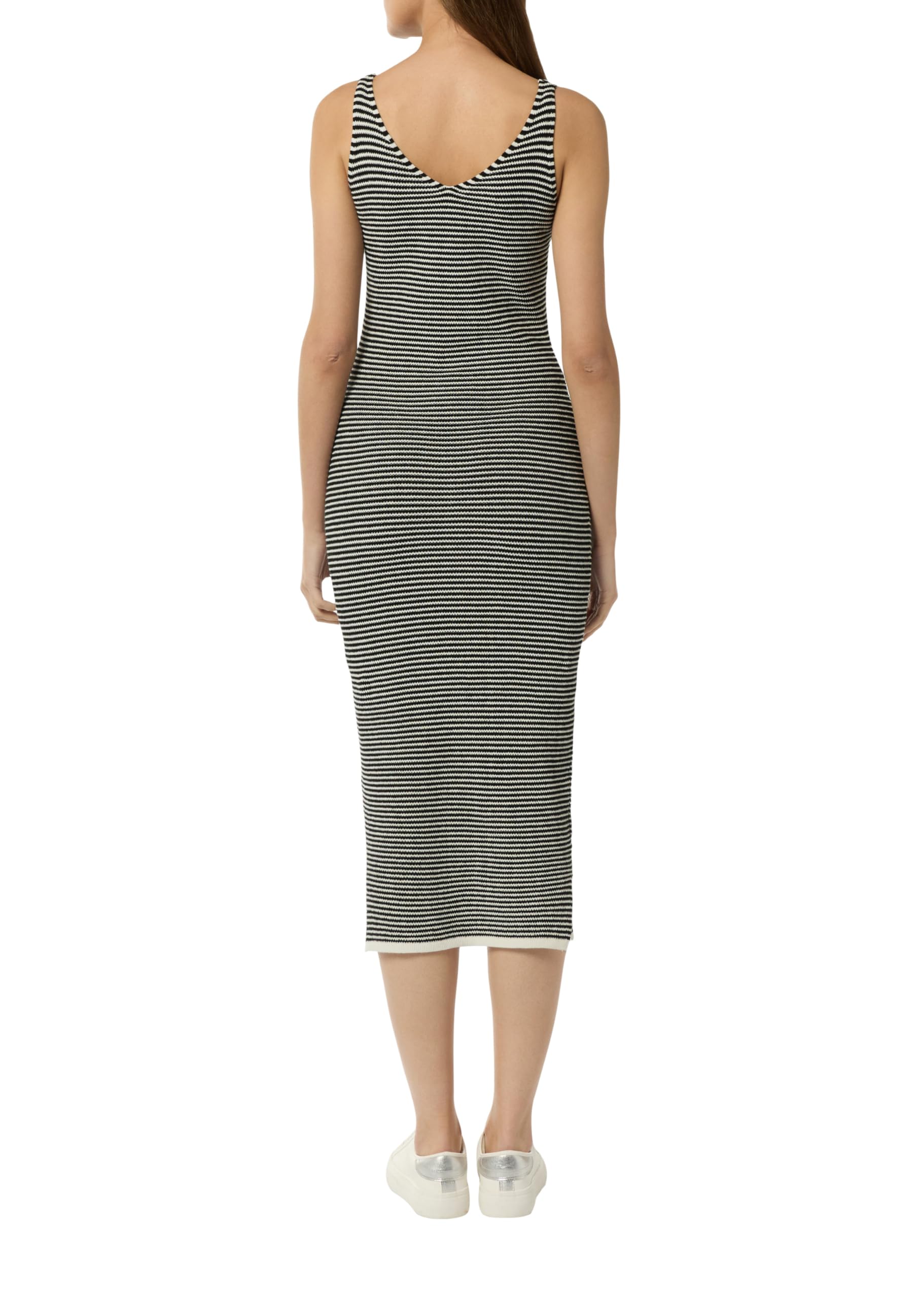 comma-strickkleid-baumwolle-streifen-gr-42-creme-schwarz image 2