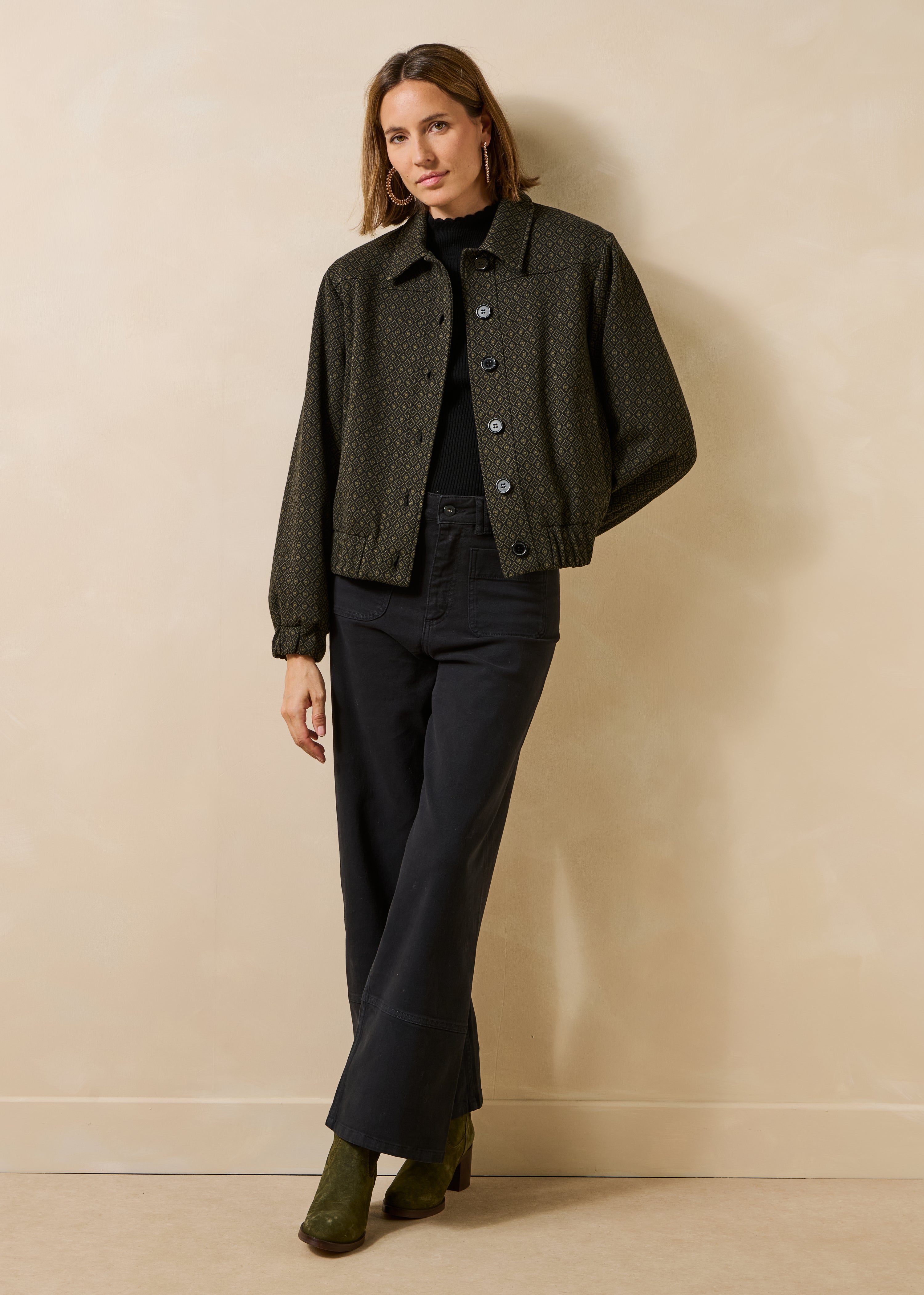 la-f-e-marabout-e-gabriel-blouson-kaki-jacquard-gef-ttert image 1