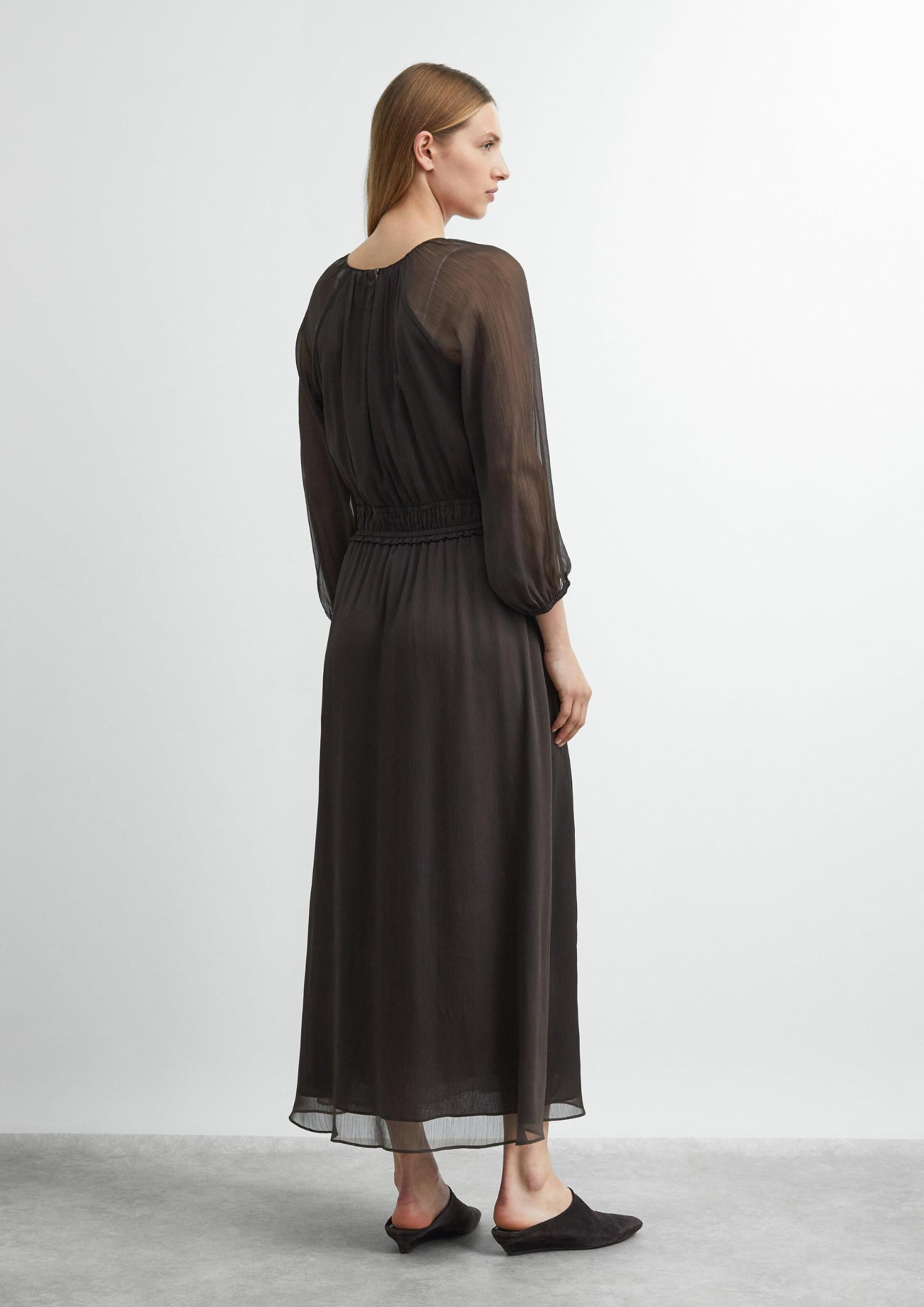 comma-maxikleid-chiffon-langarm-kleid-38-semi-transparent image 7
