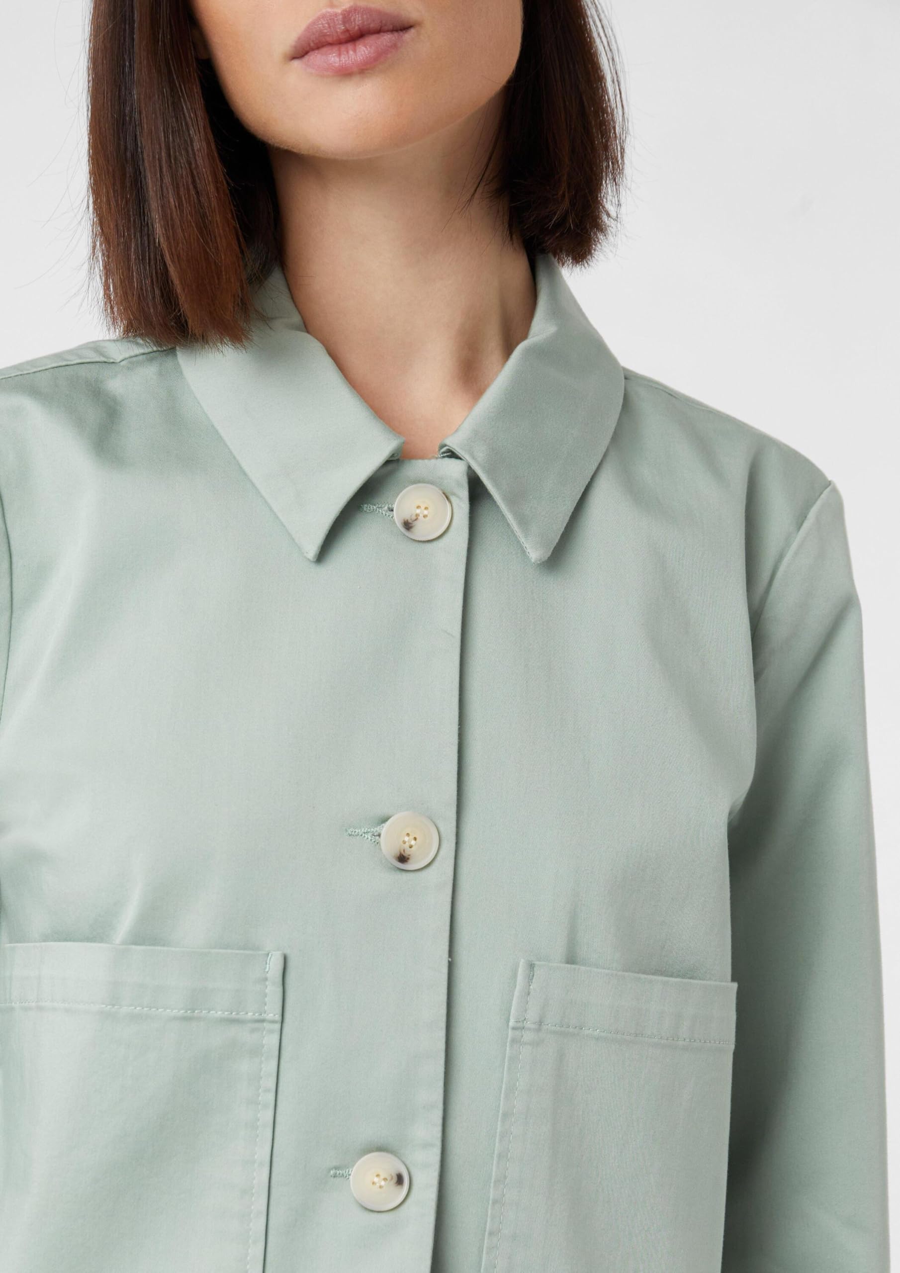 comma-jackets-baumwollsatin-jacke-boxy-fit-hemdkragen image 5