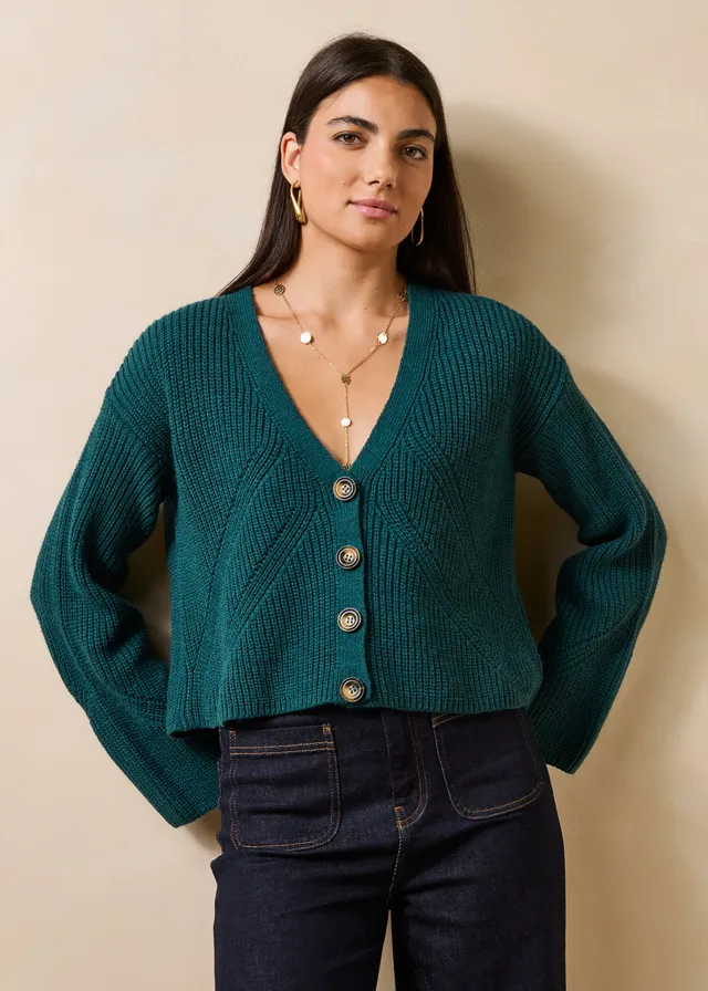 la-f-e-marabout-e-goblin-strickjacke-petrol-wolle-alpaka image 1