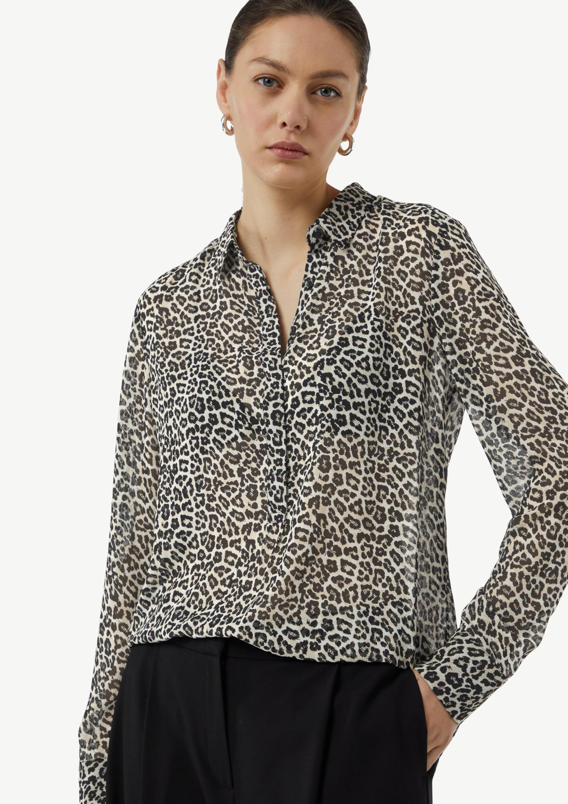 comma-longbluse-chiffon-damen-beige-leo-print-gr-34 image 4