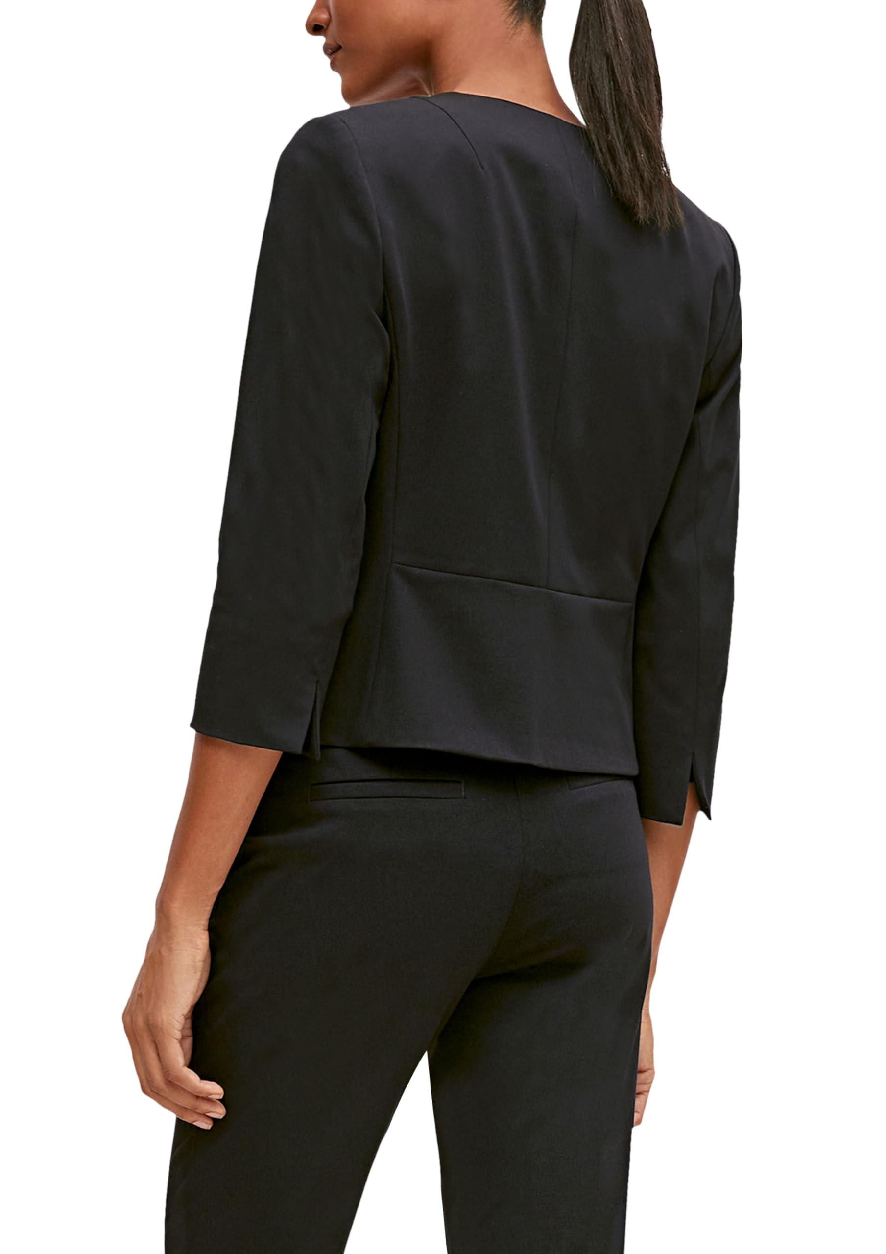 comma-blazer-kurz-damen-blazer-navy-slim-fit-viskose image 2