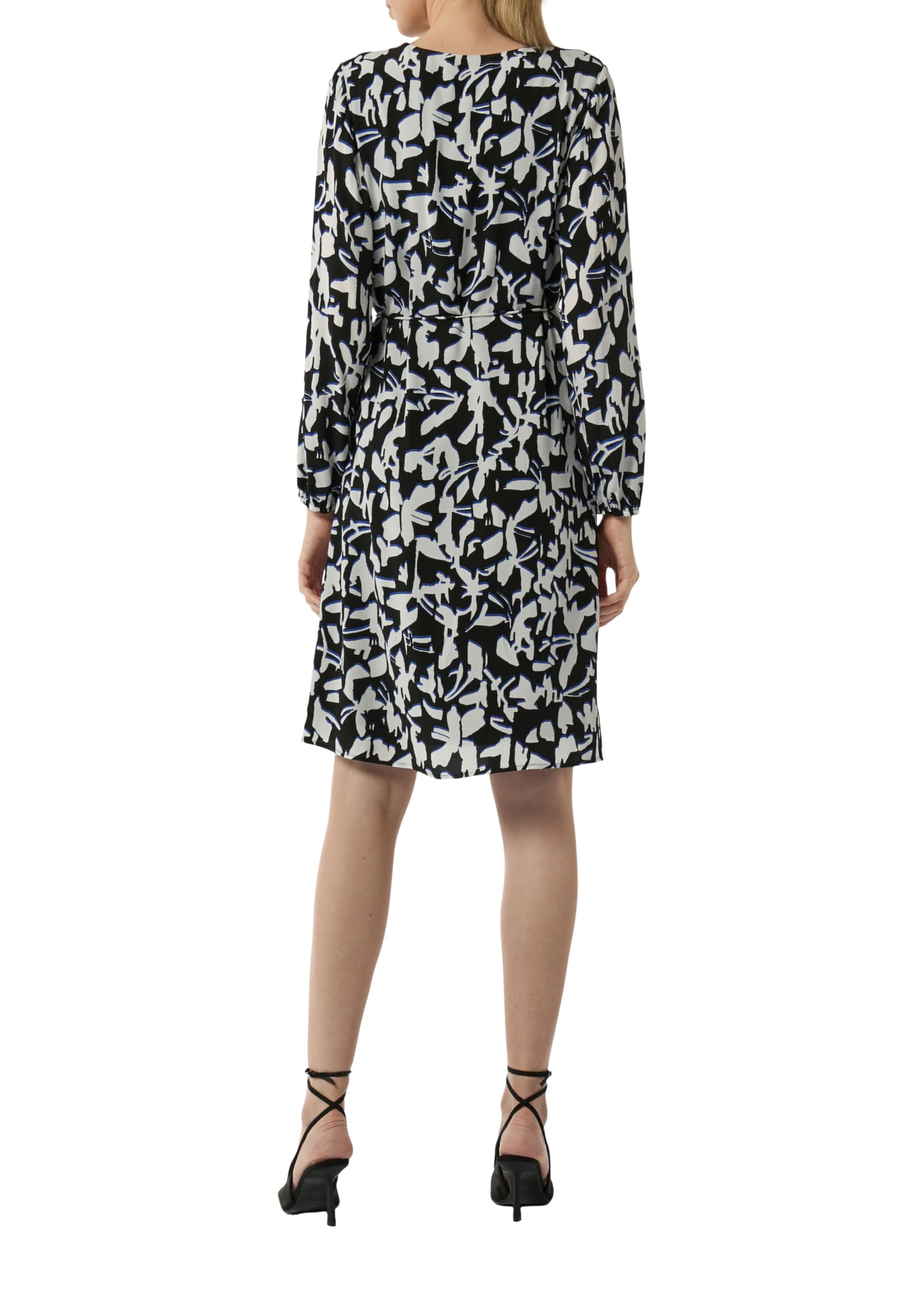 comma-gemustertes-midi-kleid-kleid-royalblau-viskose image 2