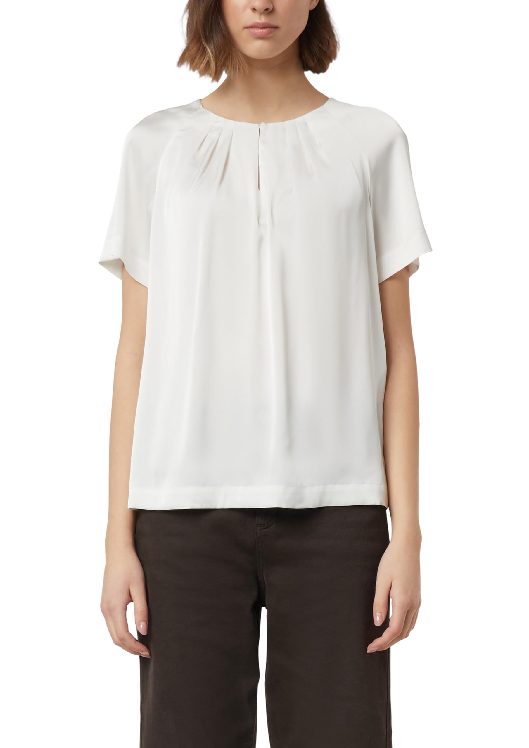 comma-blouses-satin-kurzarmbluse-gr-40-raffung-wei image 8