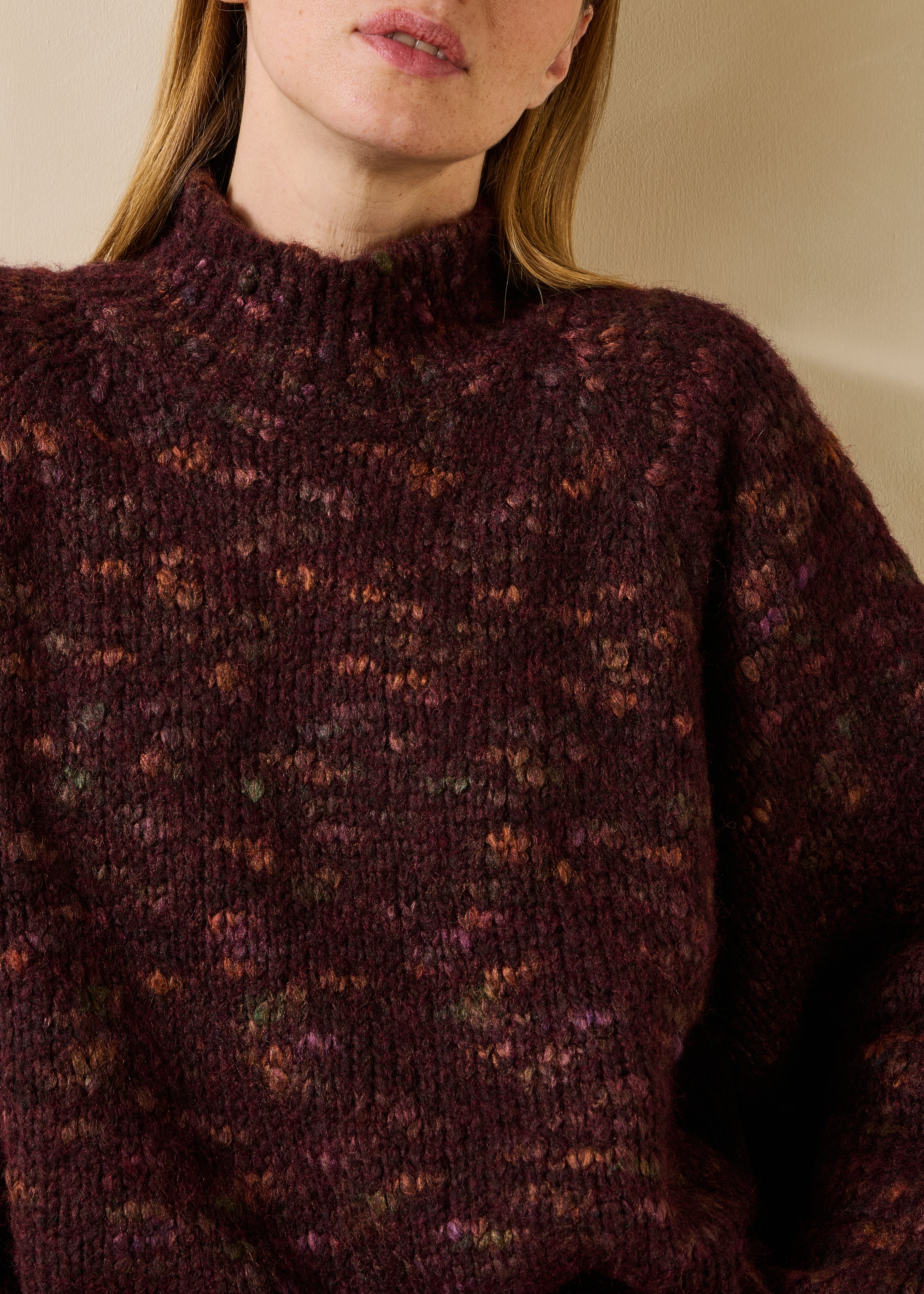 la-f-e-marabout-e-grigio-pullover-bordeaux-oversize-noppe image 5