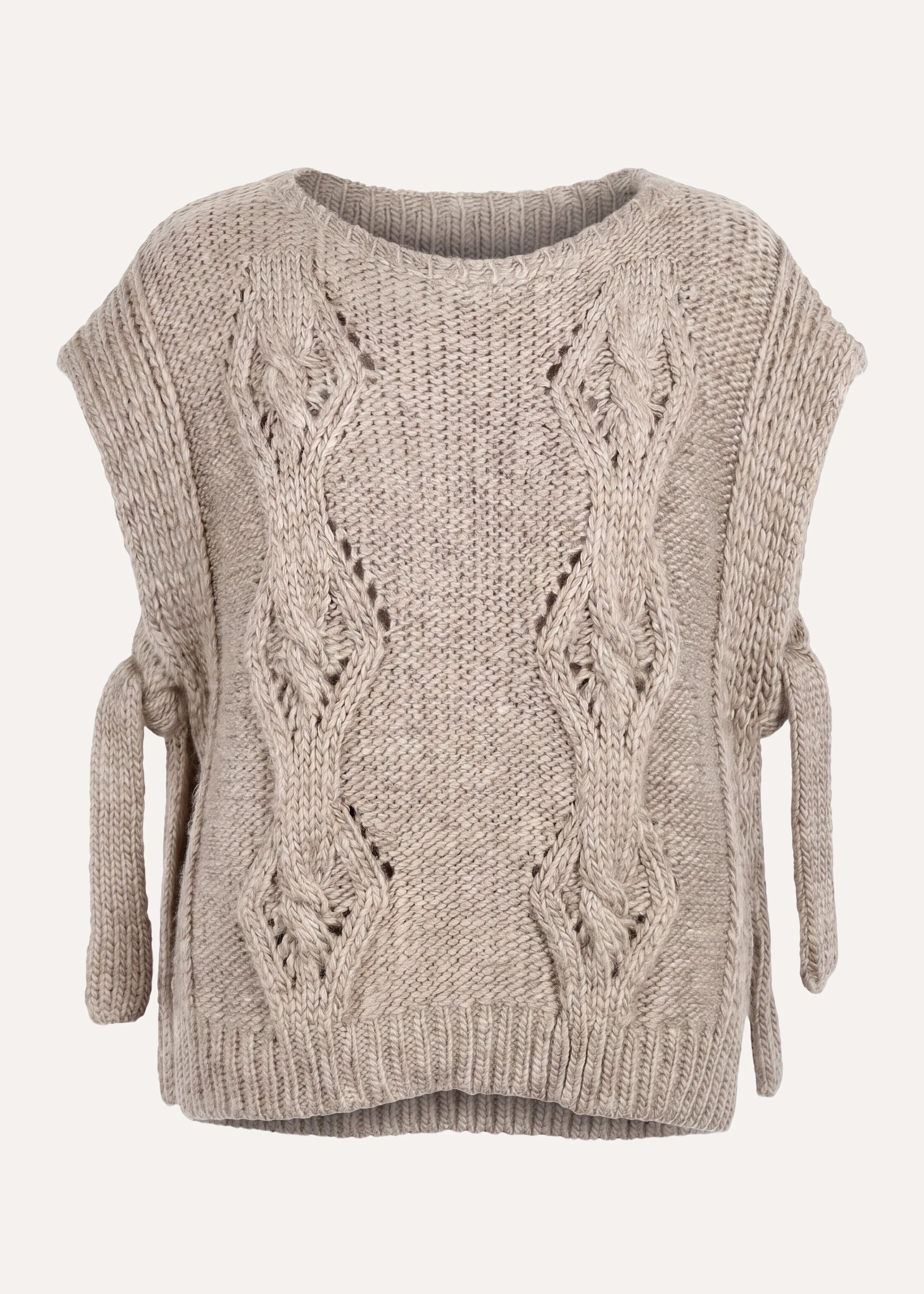 la-f-e-marabout-e-genri-strickpullover-beige-kurzarm image 6