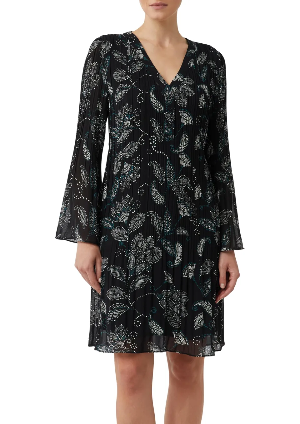 comma-blusenkleid-plissee-optik-midi-kleid-gr-32-all-over-print image 1