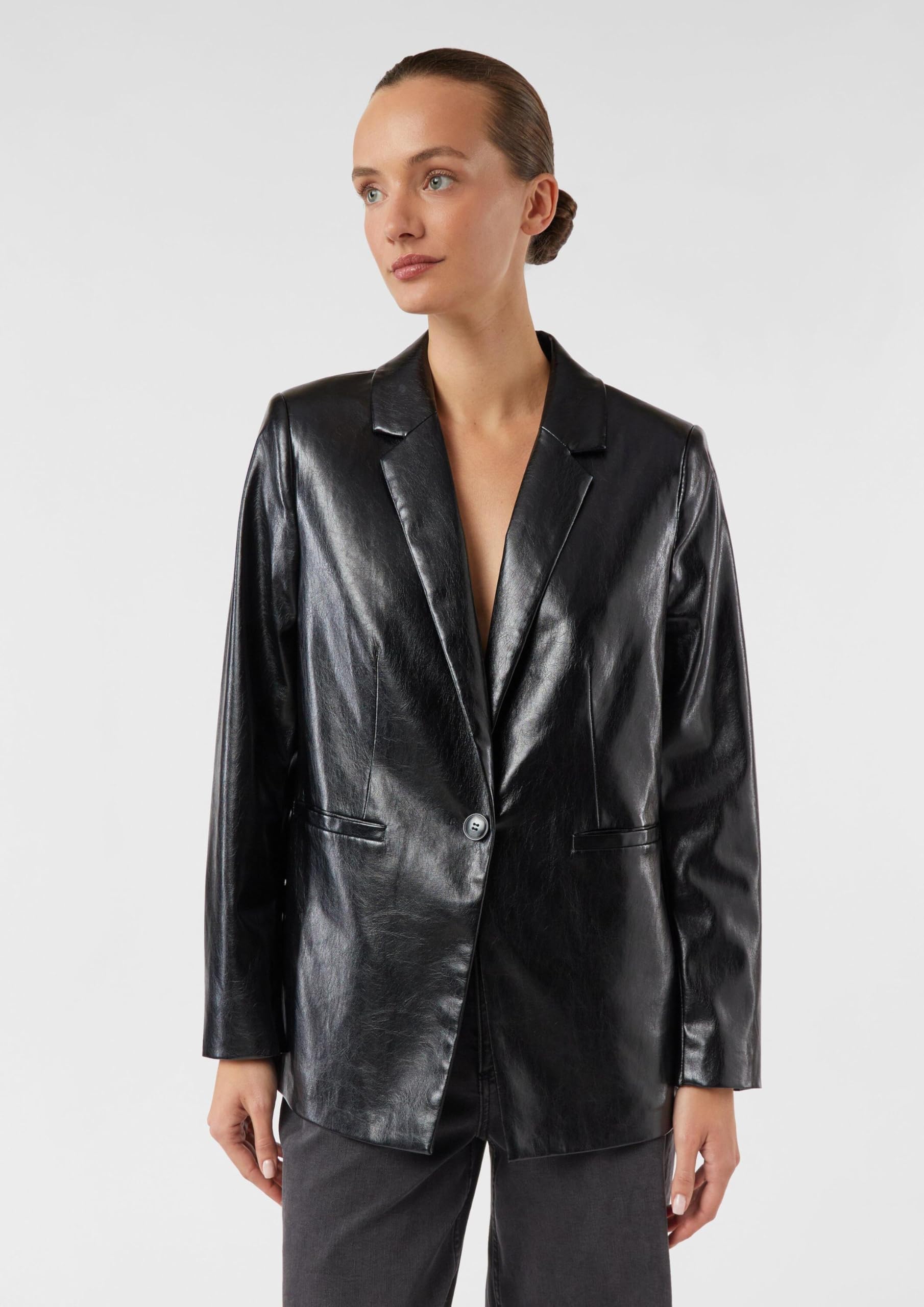 comma-lockerer-blazer-aus-kunstleder-gr-e-34-schwarz image 6