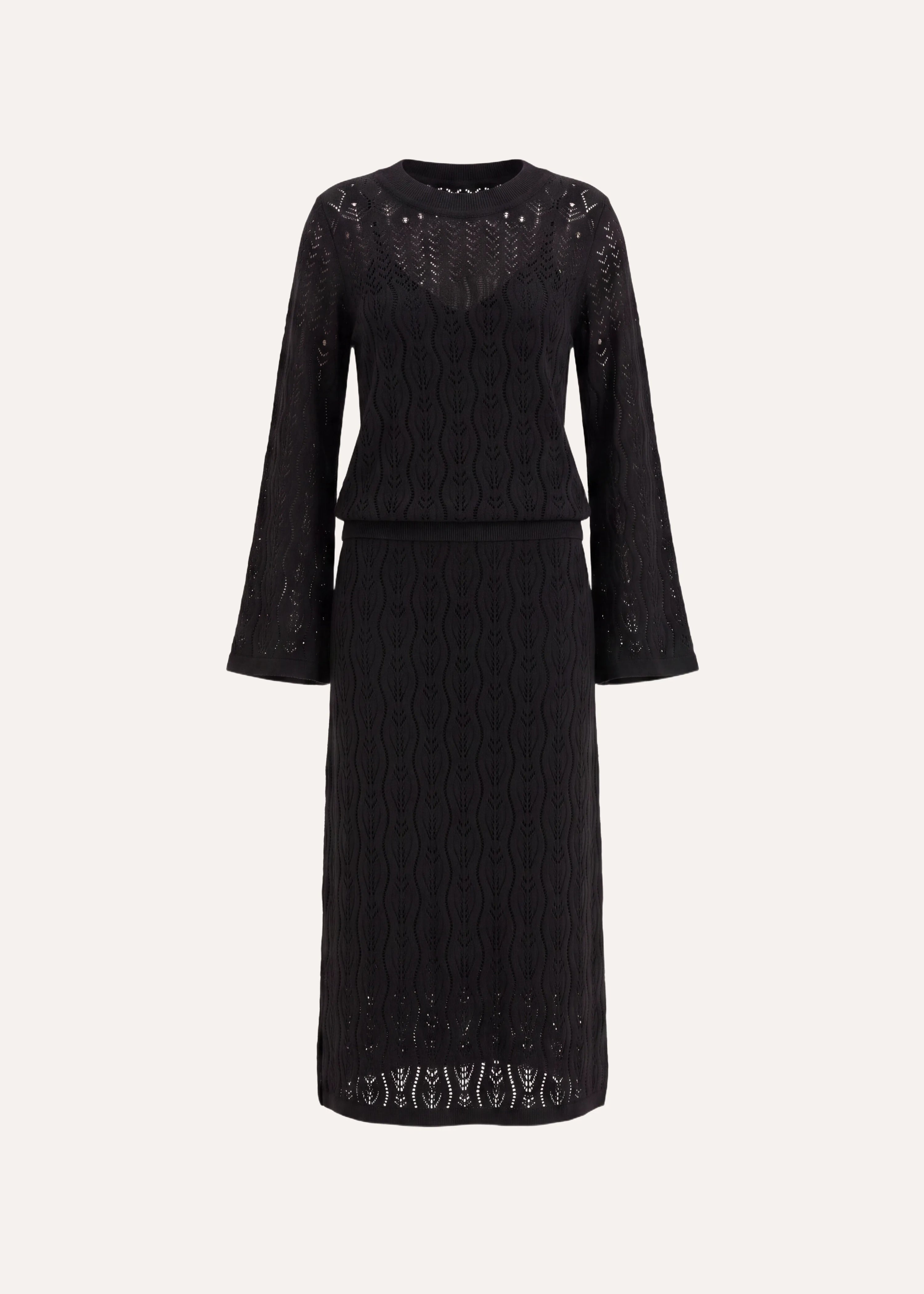 la-f-e-marabout-e-galia-midikleid-schwarz-lochstrick image 6