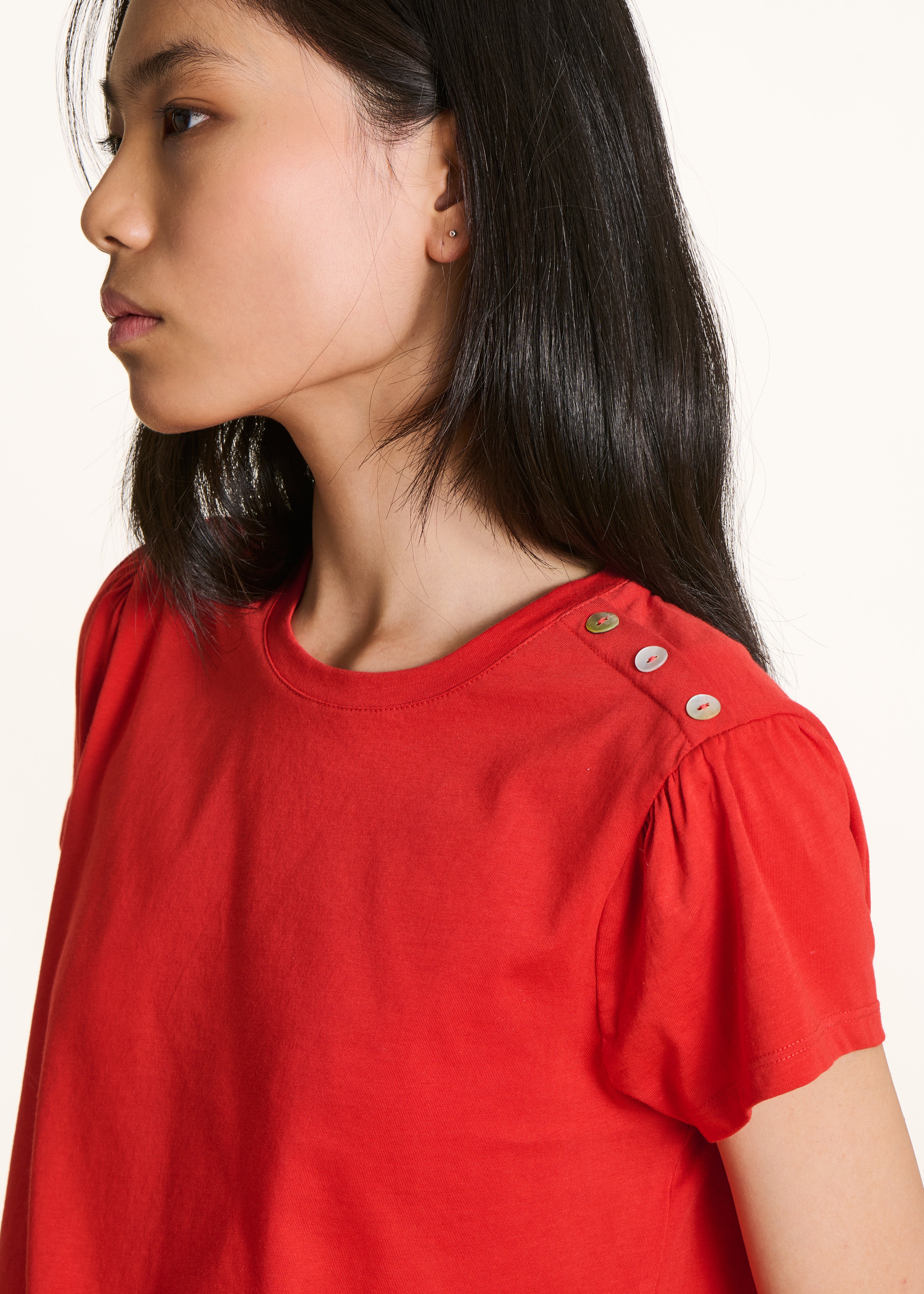 la-f-e-marabout-e-tops-t-shirt-rot-bio-baumwolle-kurzarm image 5