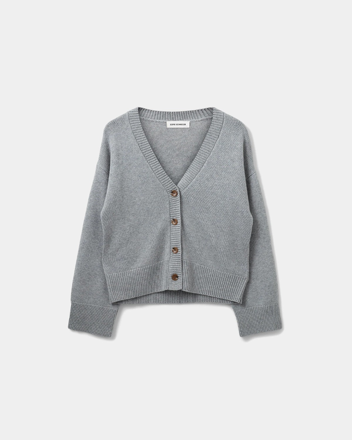 sofie-schnoor-levasw-cardigan-grau-mel-v-ausschnitt image 1