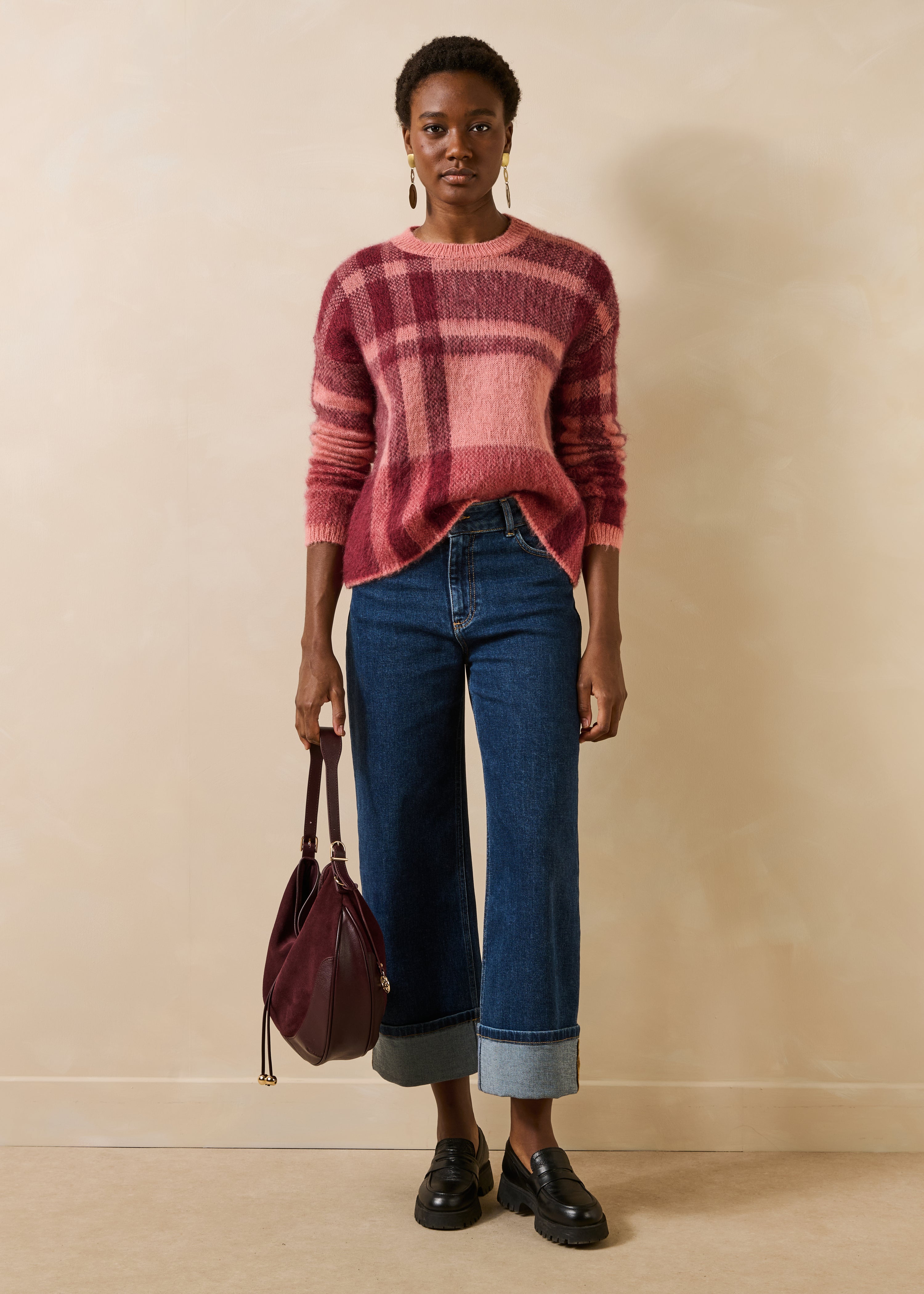 la-f-e-marabout-e-gringo-pullover-rosa-karo-jacquard-gr-m image 2