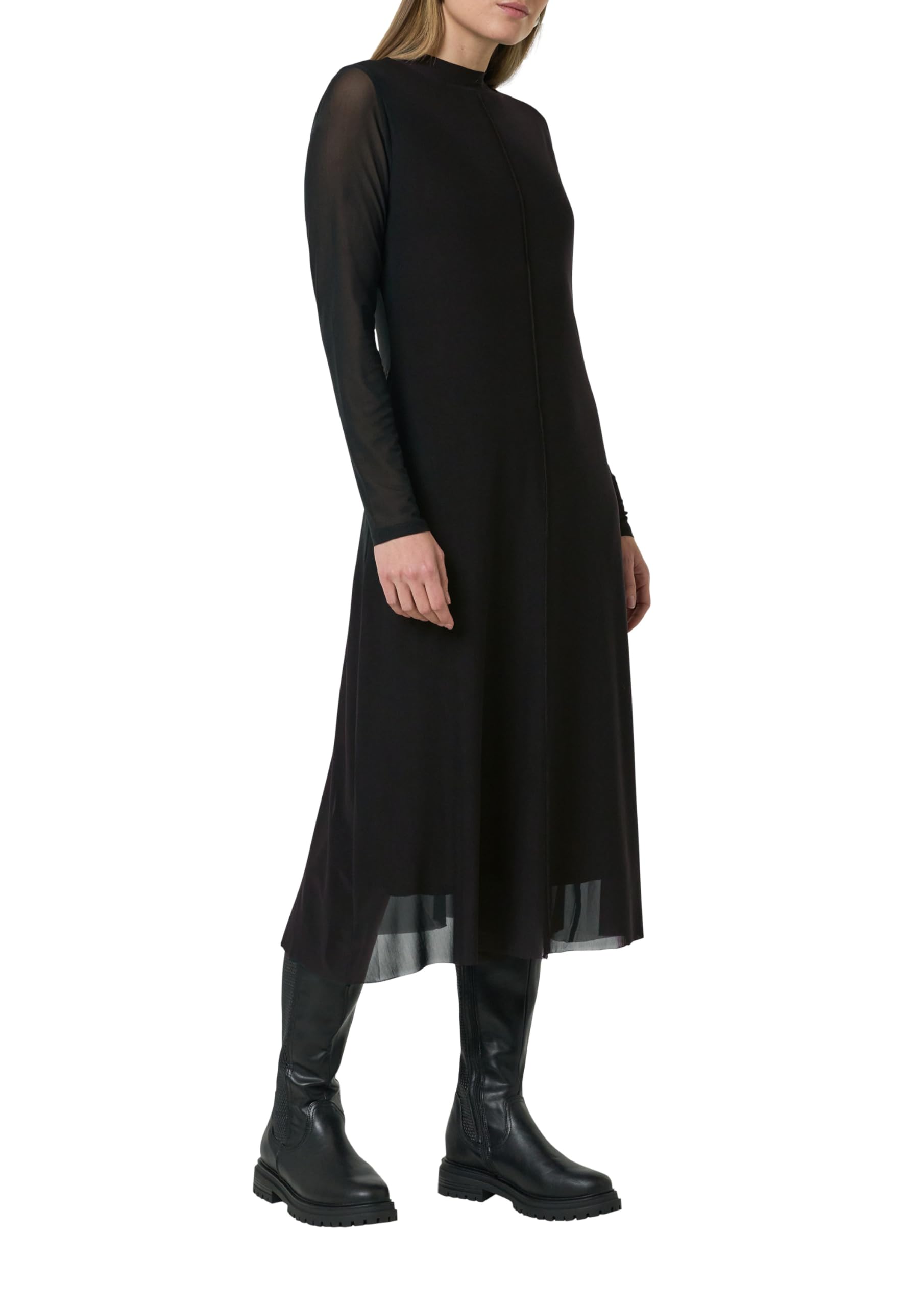 comma-mesh-midi-kleid-schwarz-gr-38-stehkragen image 1