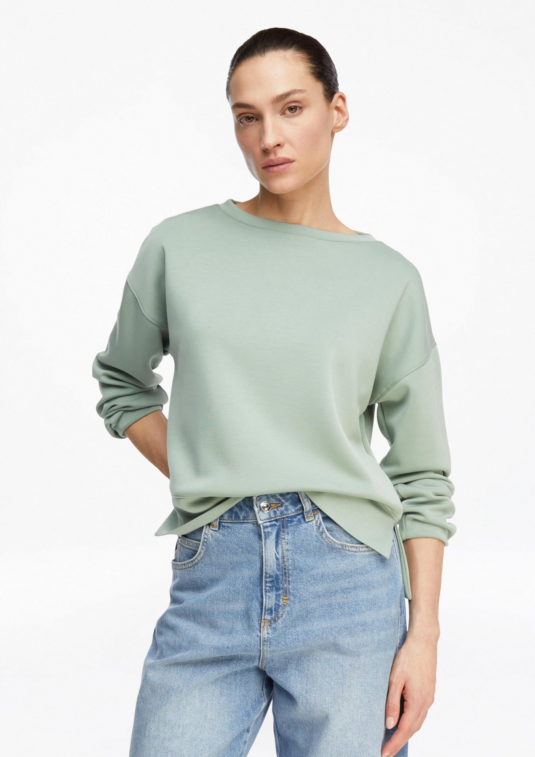 comma-sweatshirt-faltendetail-pastellgr-n-gr-e-36 image 6