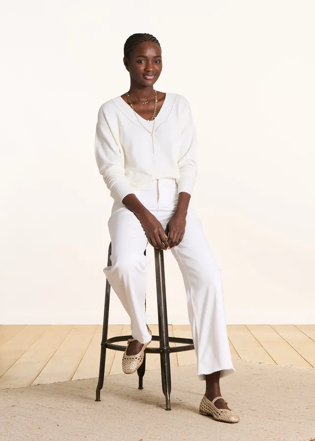 la-f-e-marabout-e-zolara-pullover-ecru-v-ausschnitt-wollmix image 1