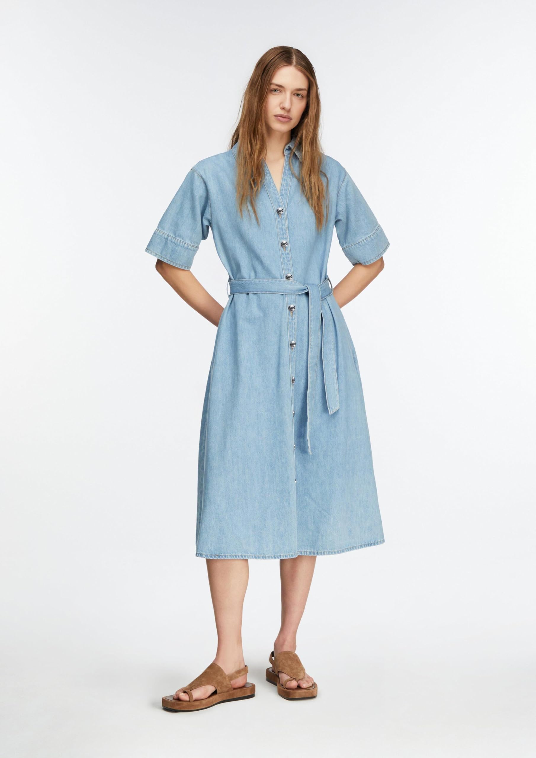 comma-hemdkleid-lyocell-denim-midi-g-rtel-damenkleid image 6