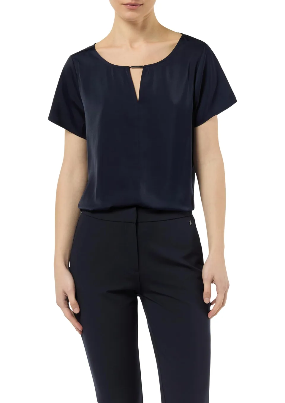 comma-bluse-damen-satinbluse-elegant-navy image 1