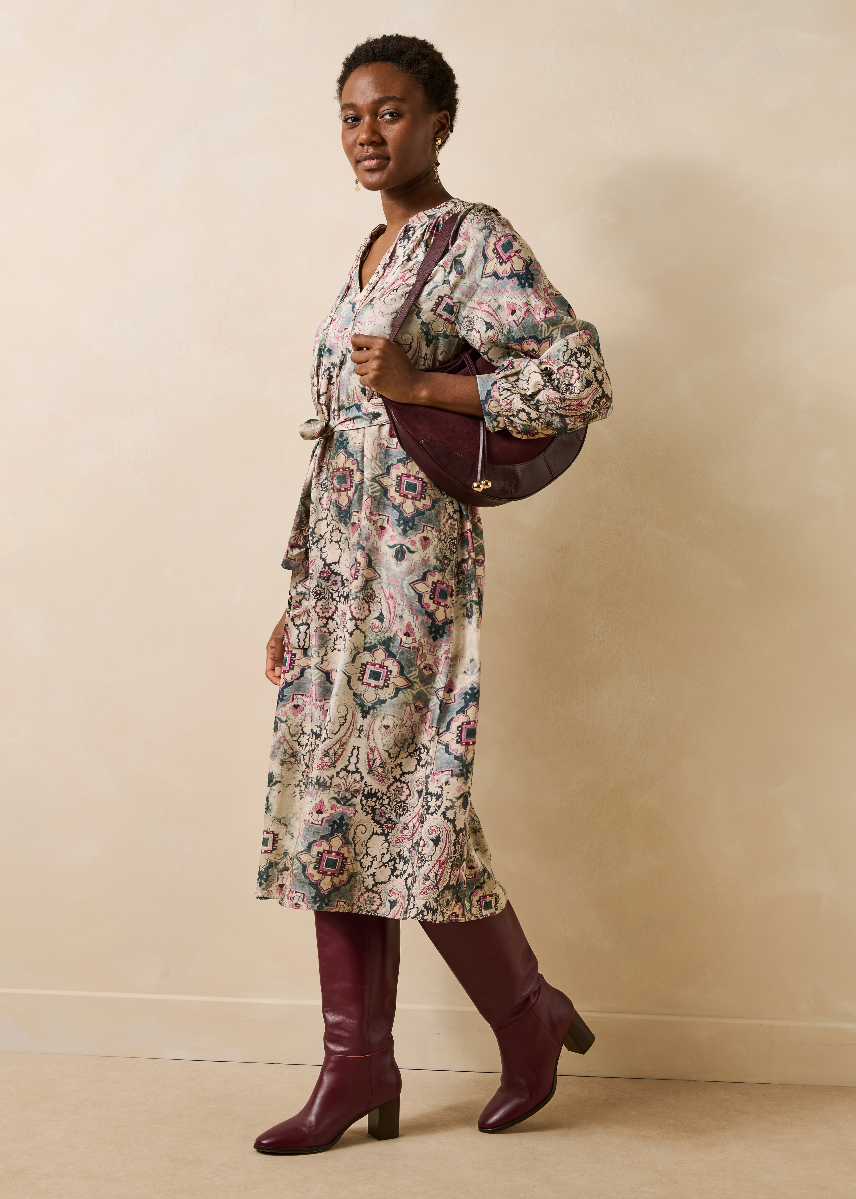 la-f-e-marabout-e-guapi-maxikleid-ecru-print-langarm image 2