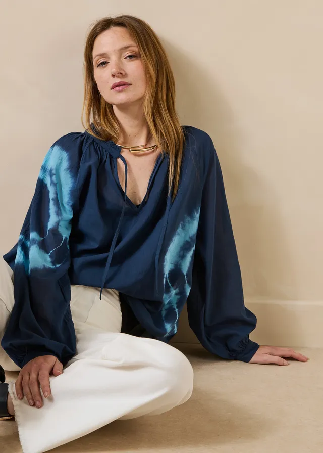 la-f-e-marabout-e-fracas-top-blau-tie-dye-baumwolle image 1