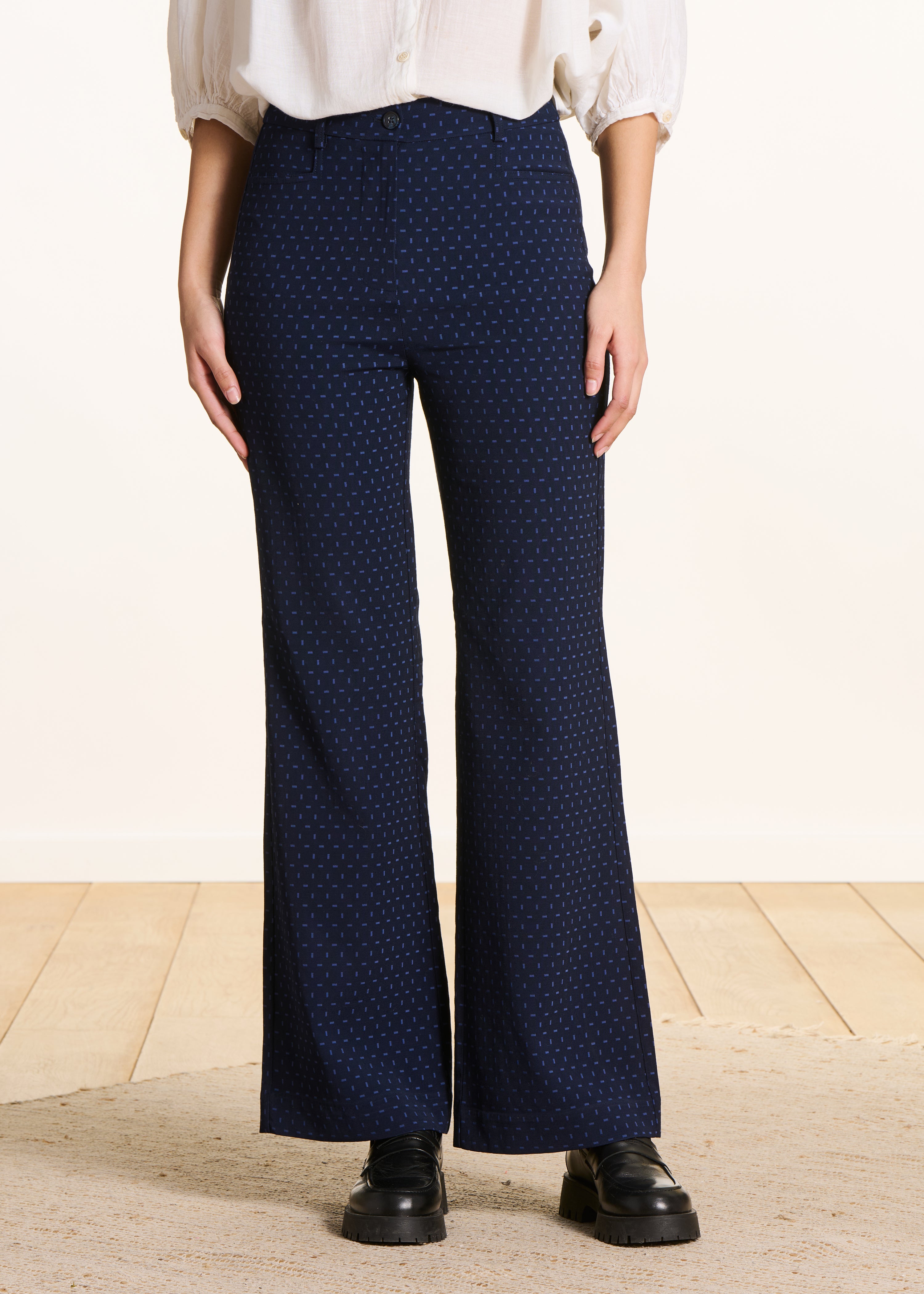 la-f-e-marabout-e-fazioni-hose-blau-jacquard-flare image 2