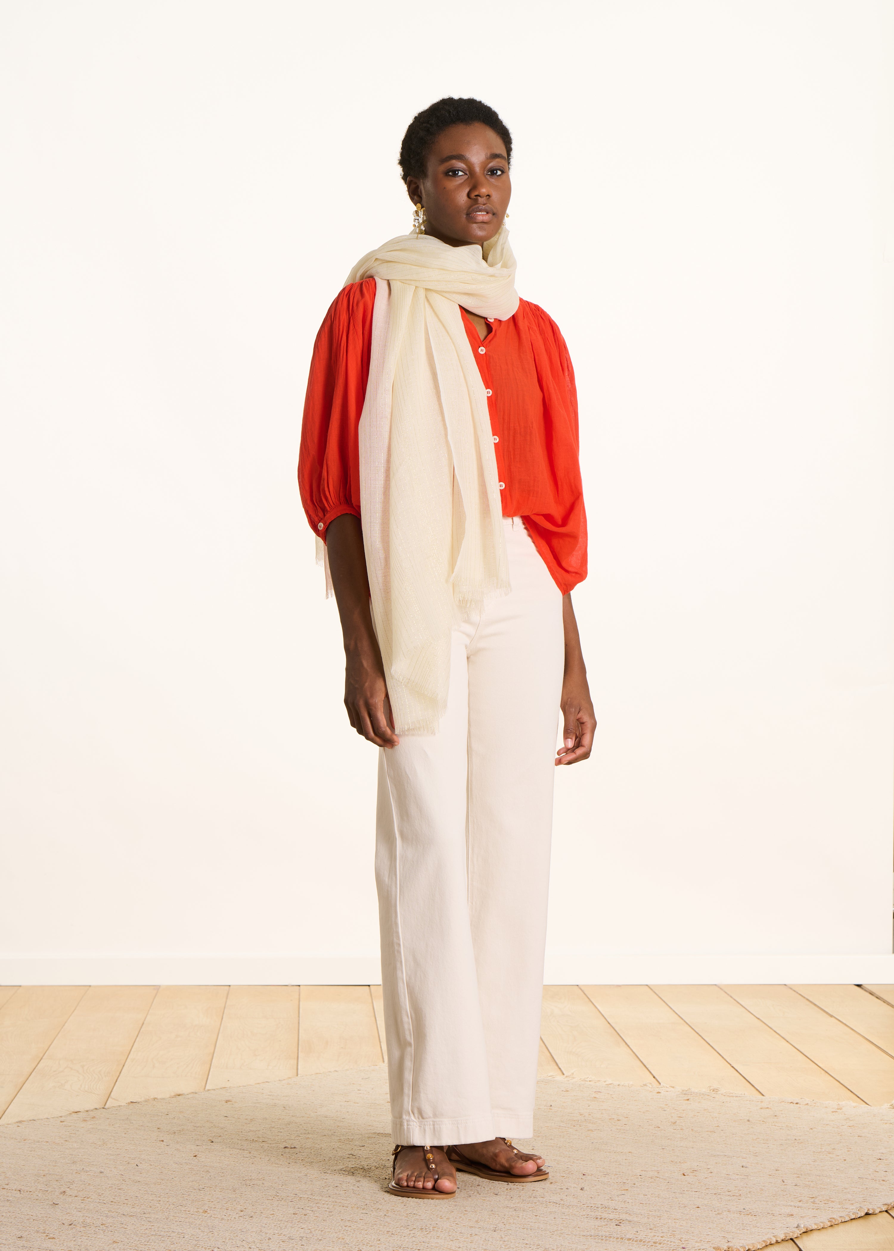 la-f-e-marabout-e-futuro-schal-ecru-streifen-lurex image 3