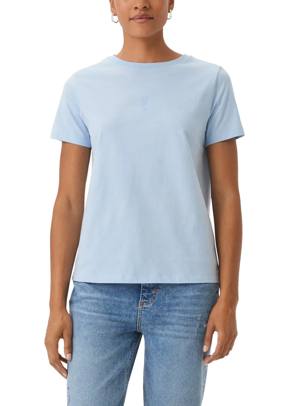 comma-t-shirt-damen-shirt-hellblau-gr-34-mit-frontprint image 1