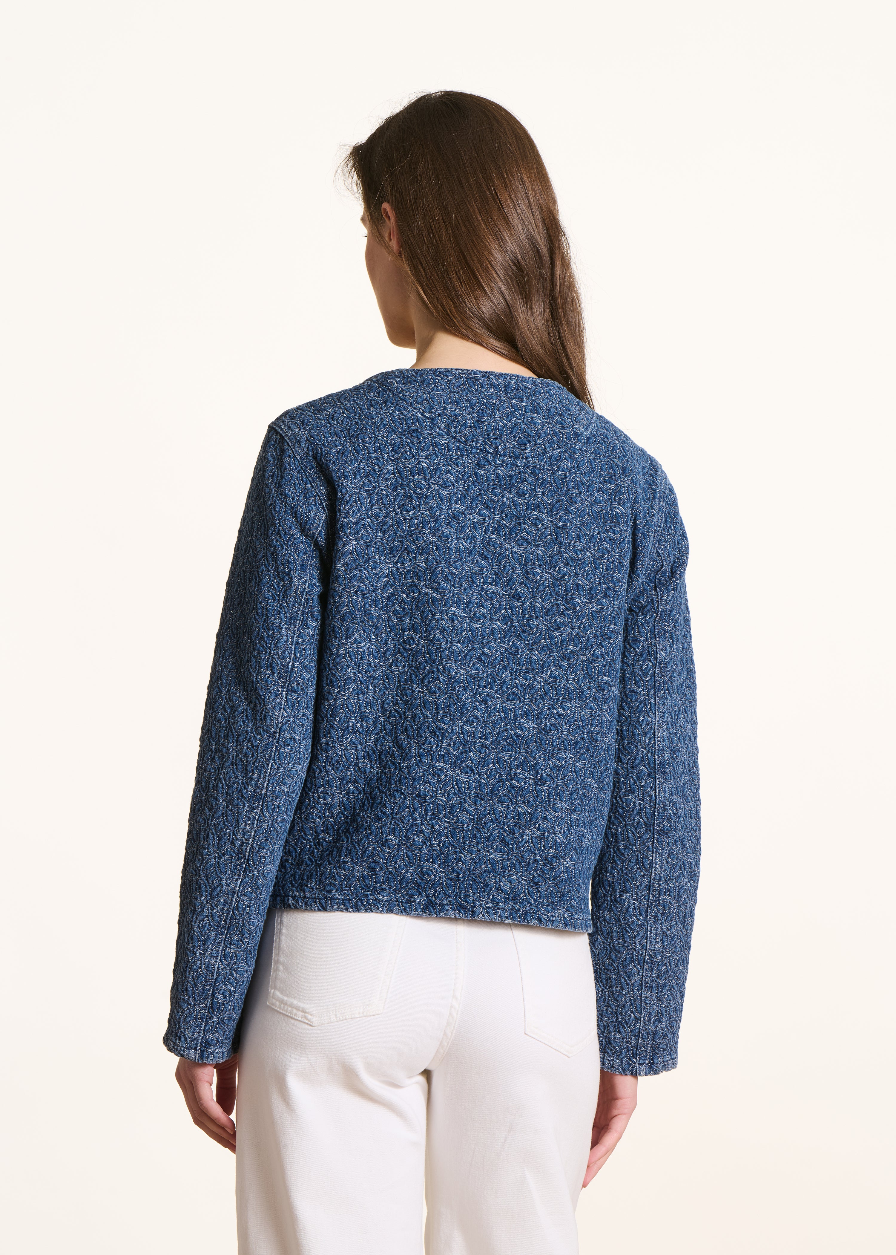la-f-e-marabout-e-feuille-r-jeansjacke-blau-jacquard-34 image 3