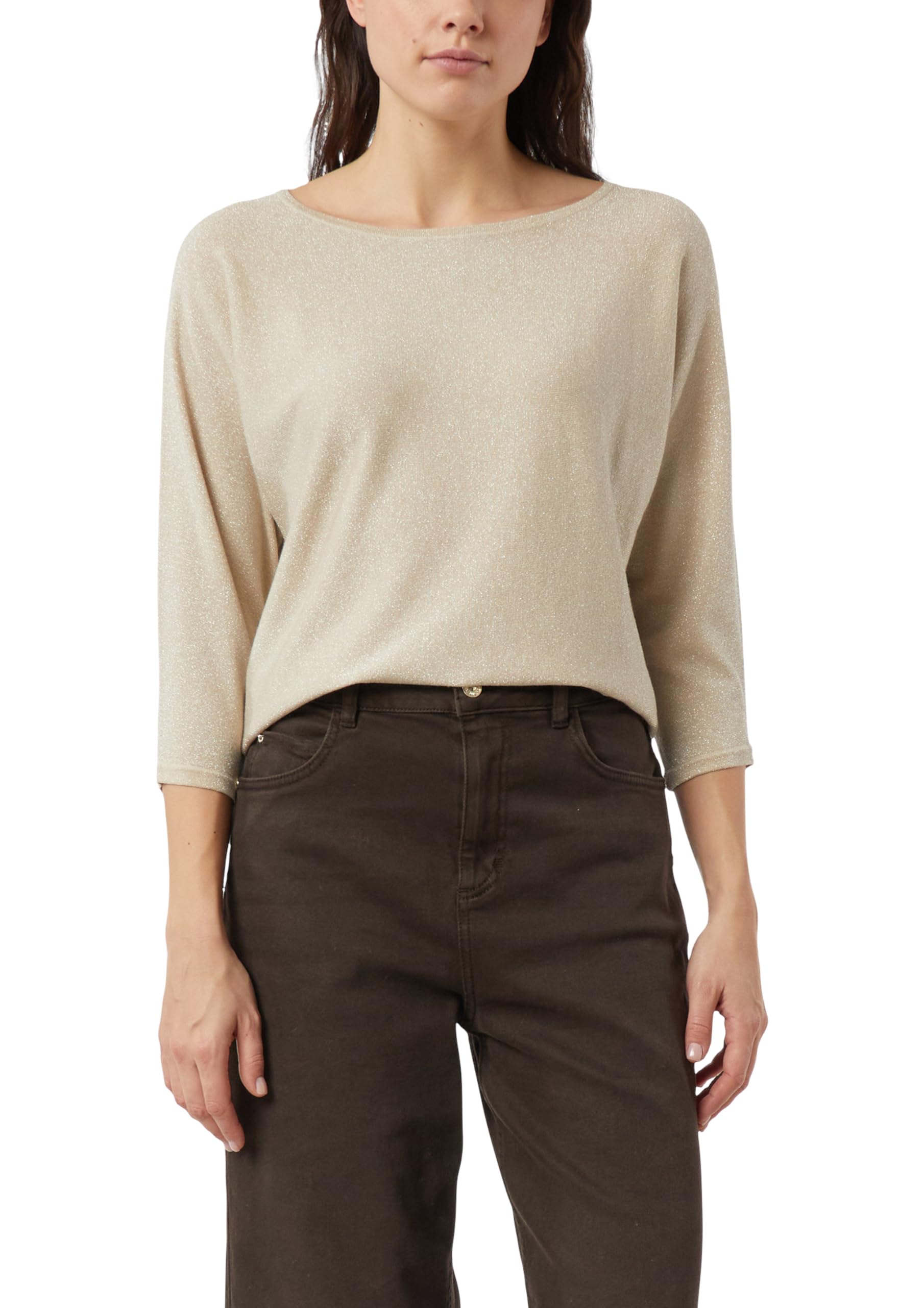 comma-glitzergarn-feinstrickpullover-3-4-arm-beige image 8