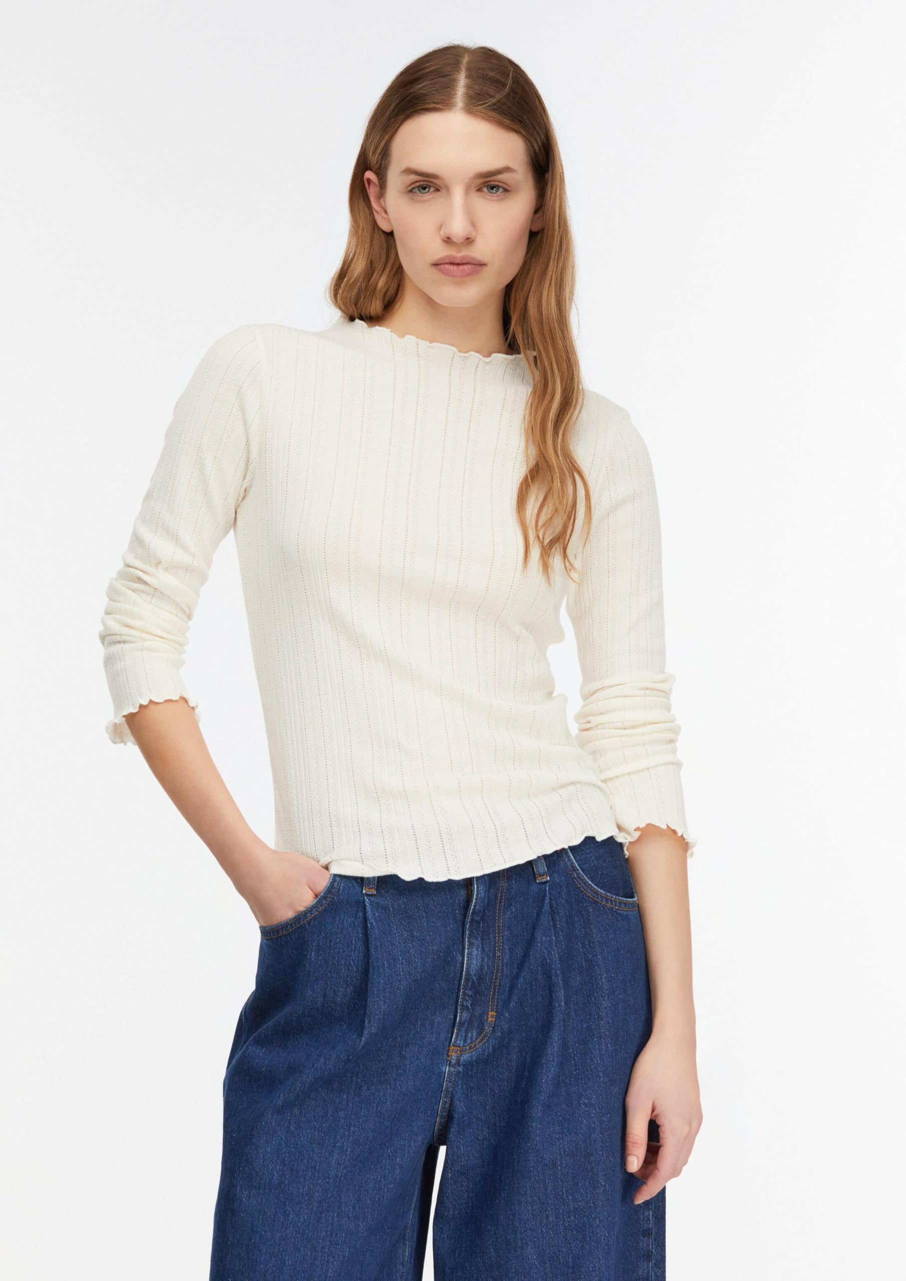 comma-t-shirt-2175710-langarm-ripp-creme-gr-34 image 6