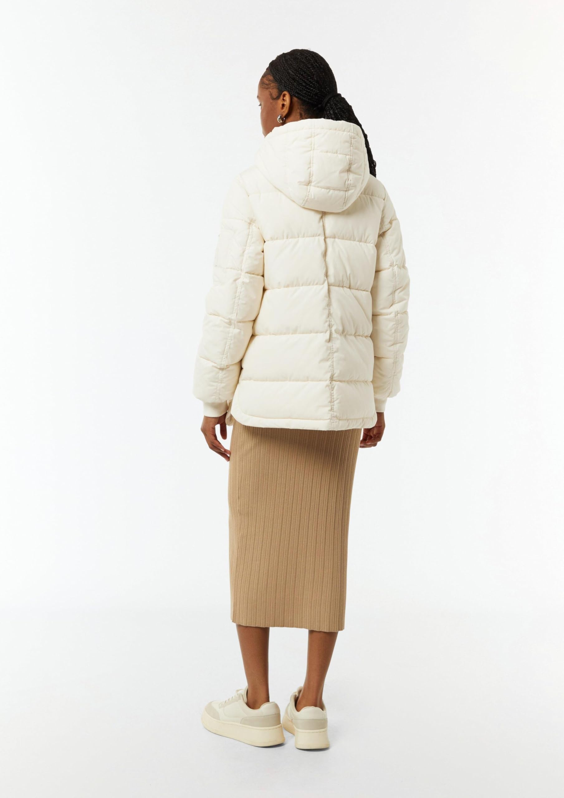 comma-steppjacke-damen-gr-40-beige-kapuze-baumwolle image 6