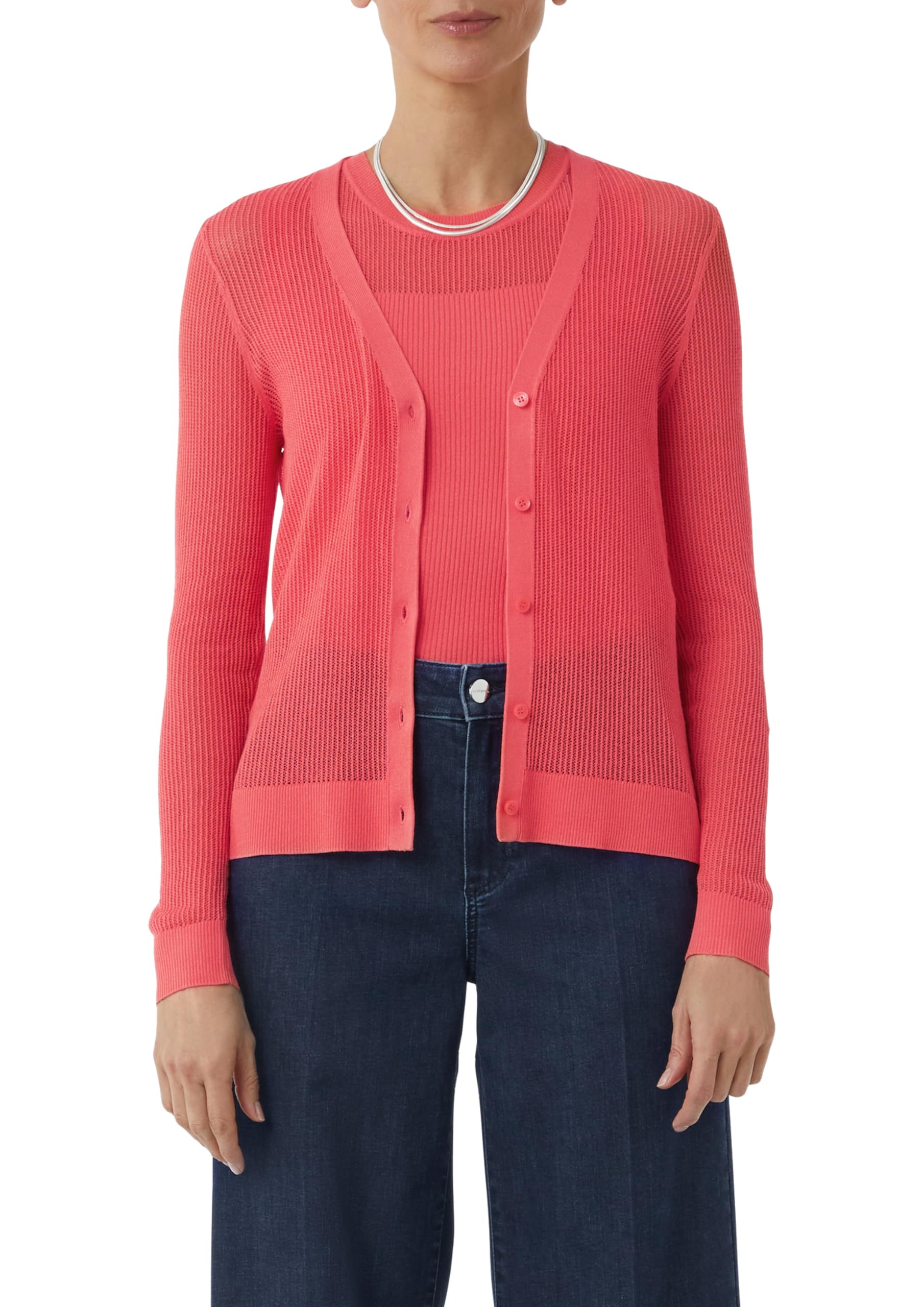 comma-feinstrick-cardigan-slim-fit-v-ausschnitt-strickjacke image 1