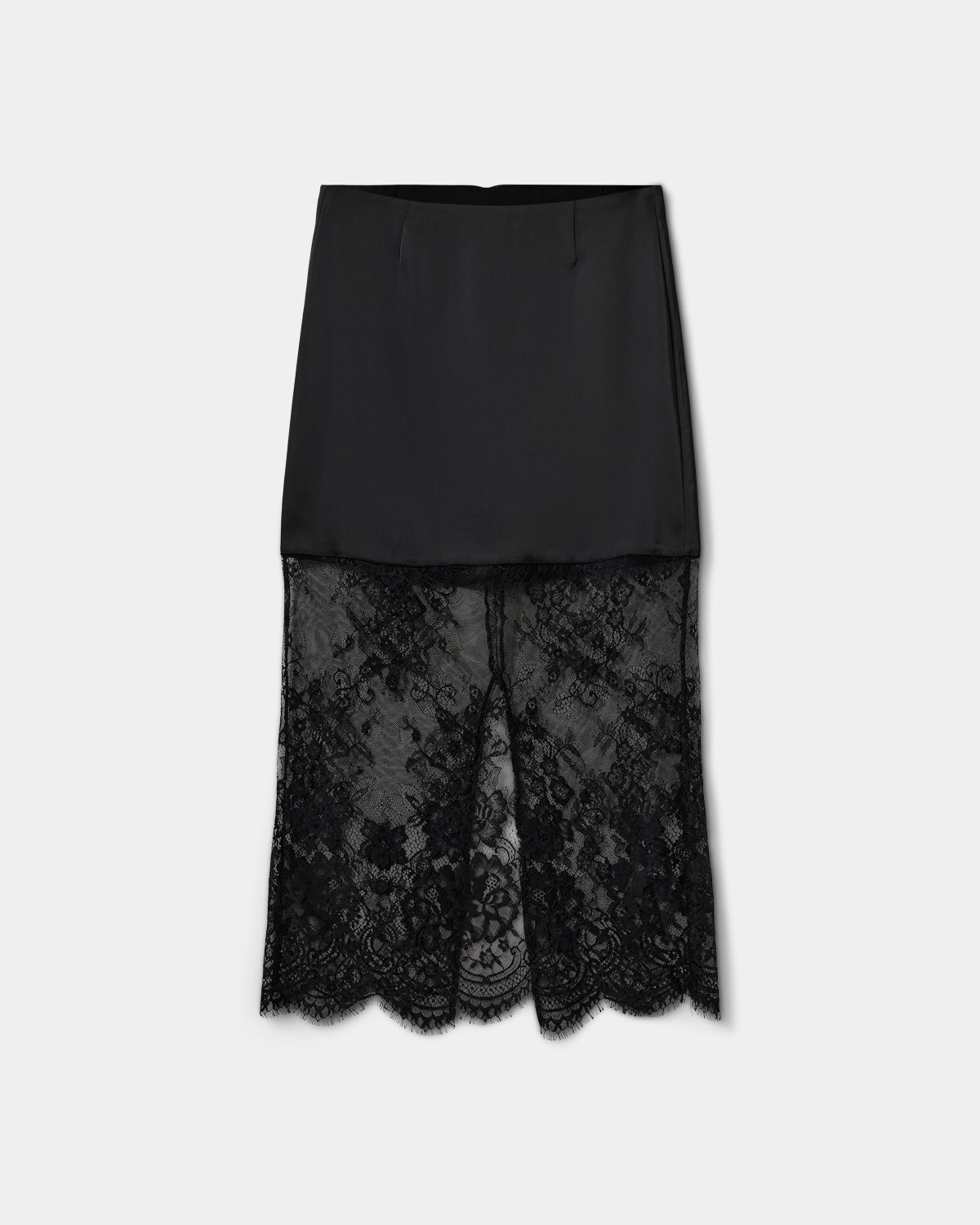 sofie-schnoor-women-selenesw-satin-maxirock-schwarz-spitze image 1