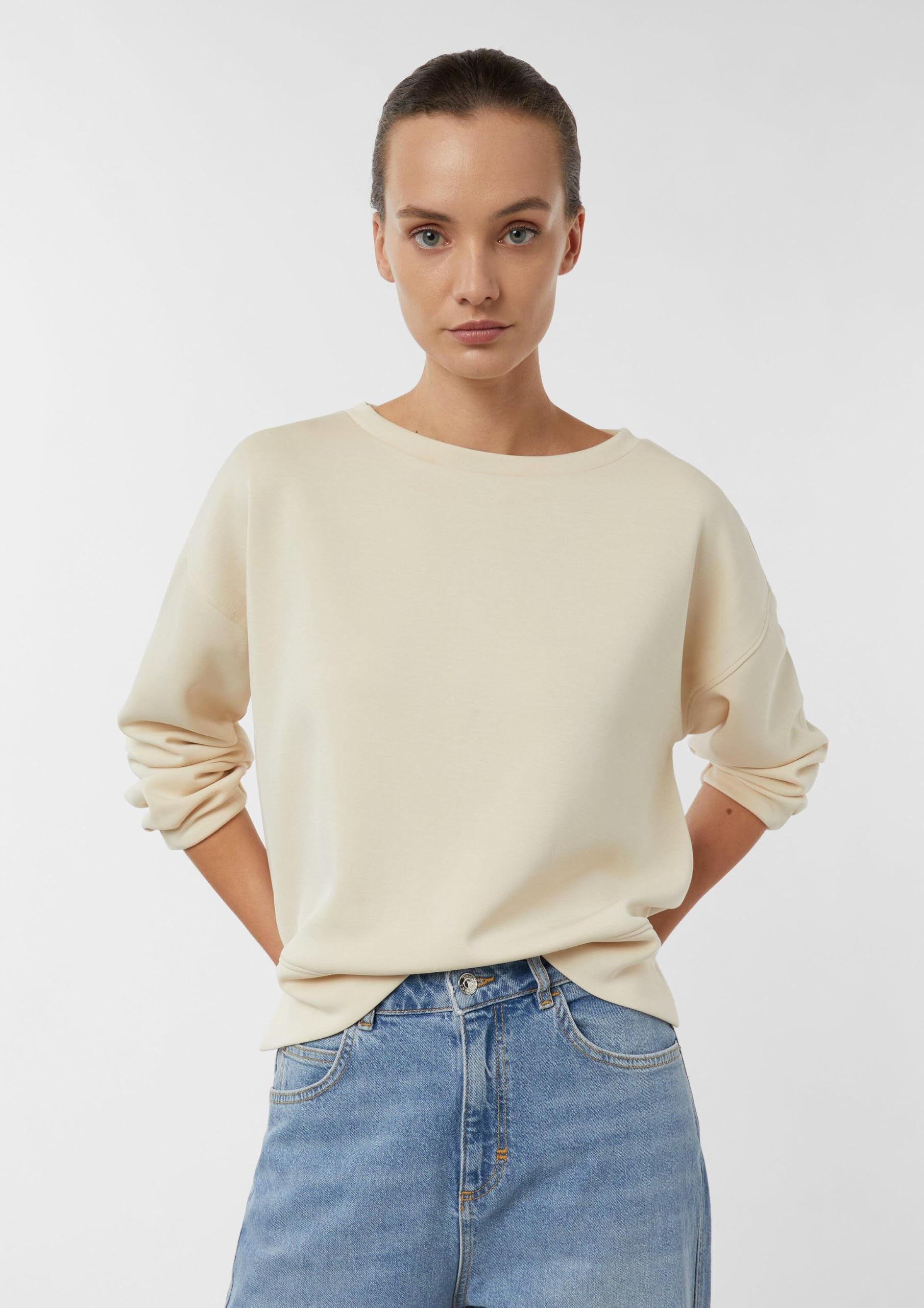 comma-sweatshirt-faltendetail-schwarz-gr-e-44-damen image 6