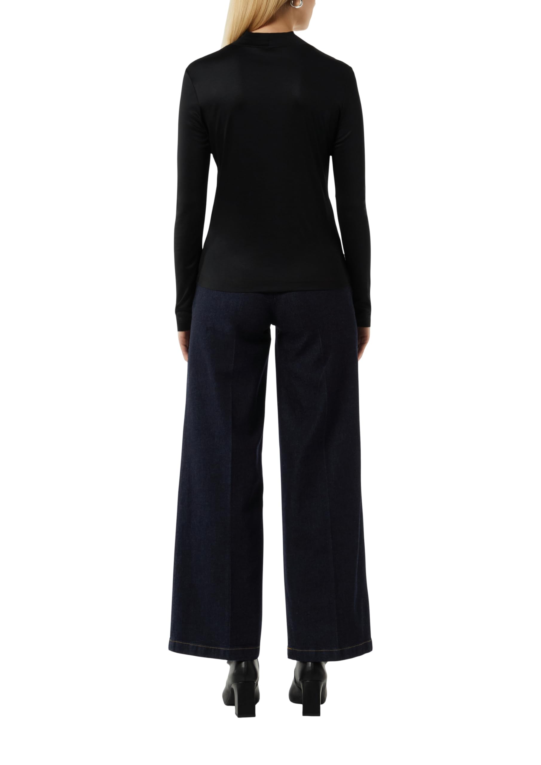 comma-viskoseshirt-longsleeve-turtleneck-schwarz-ziernaht image 2