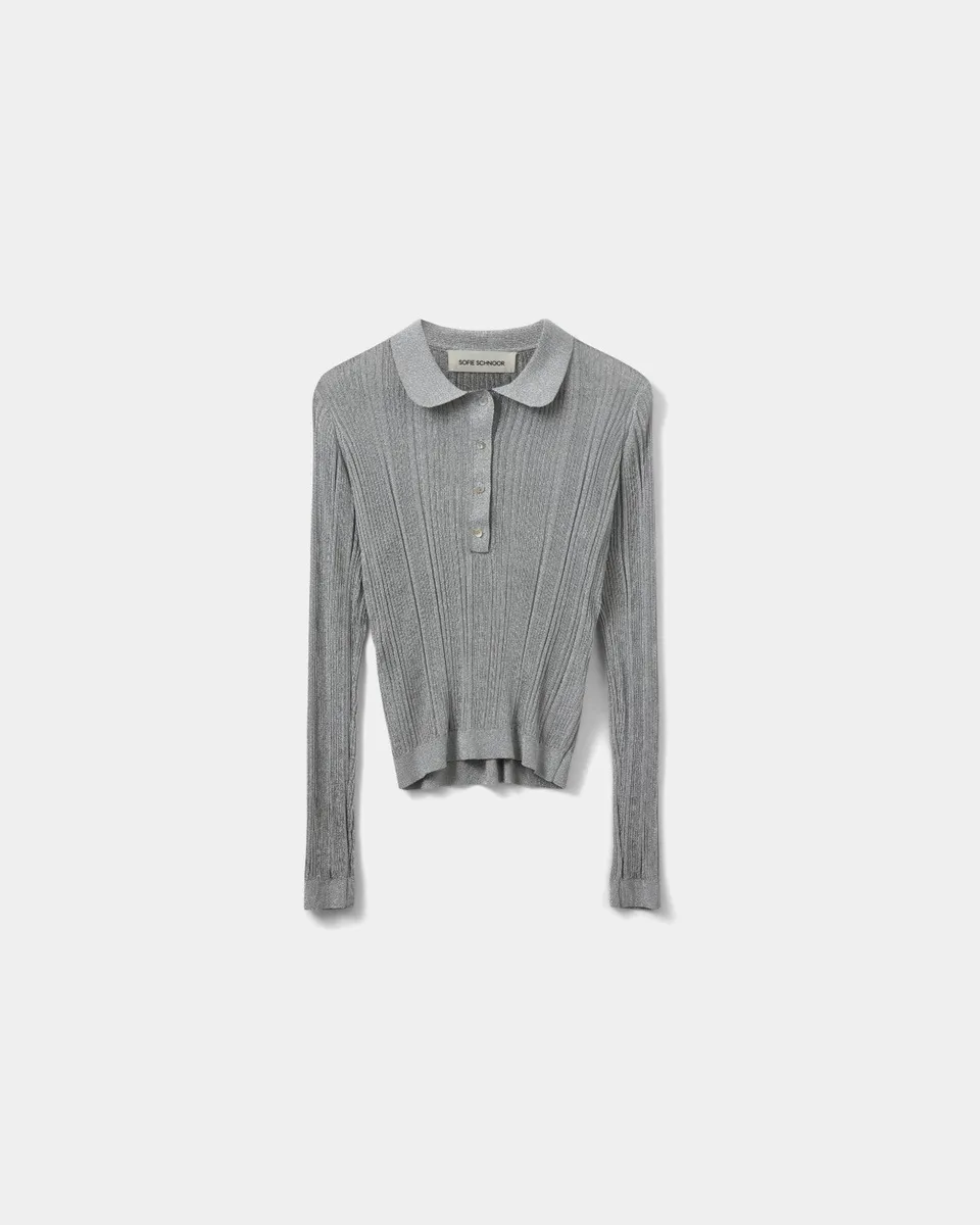 sofie-schnoor-women-mindysw-knit-bluse-silber-transparent image 1