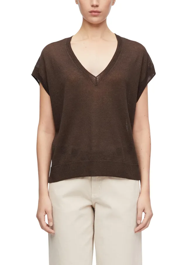 comma-strickpullover-gr-l-dunkelbraun-feinstrick-damen image 1