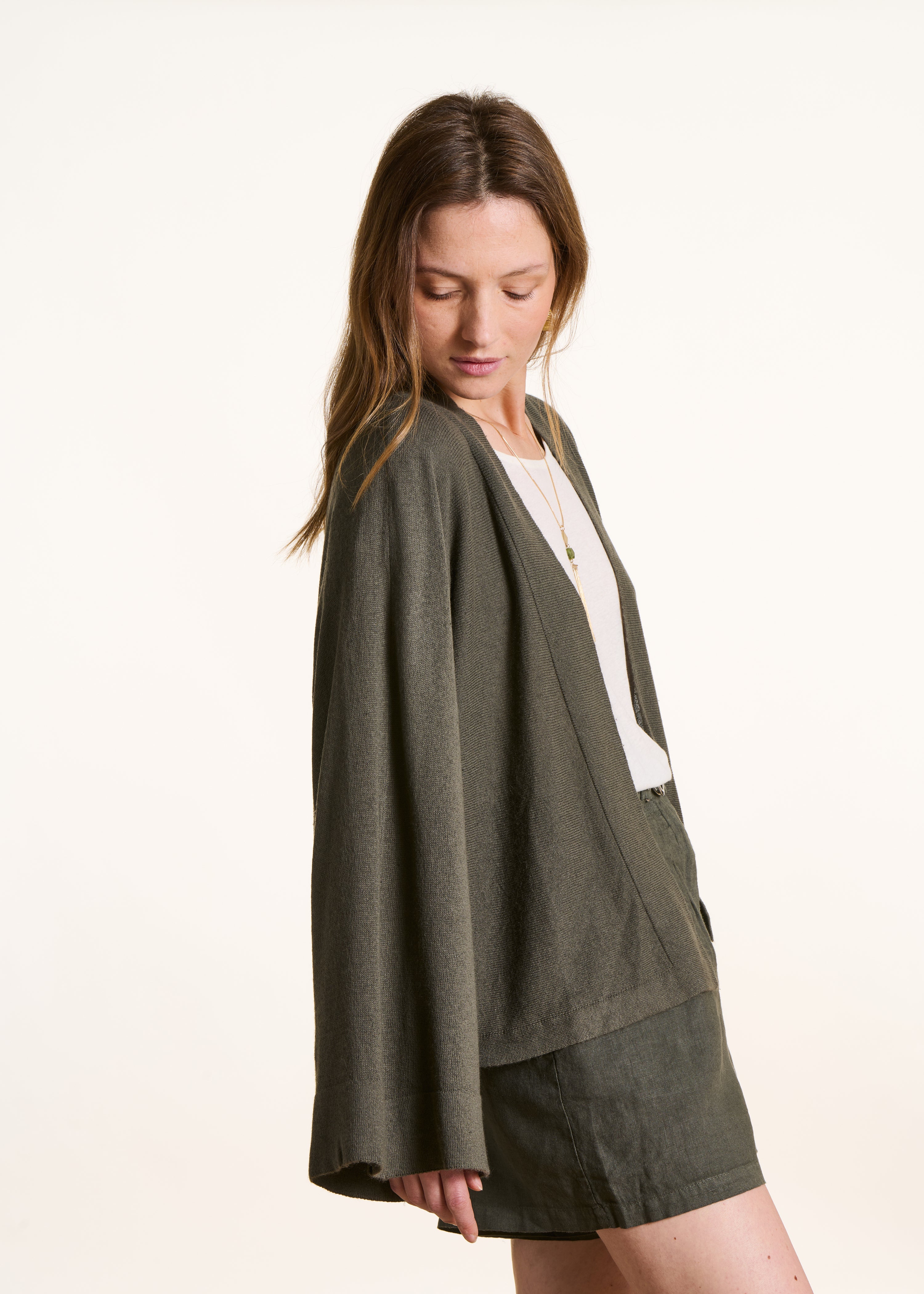 la-f-e-marabout-e-deving-strickjacke-khaki-weit image 5