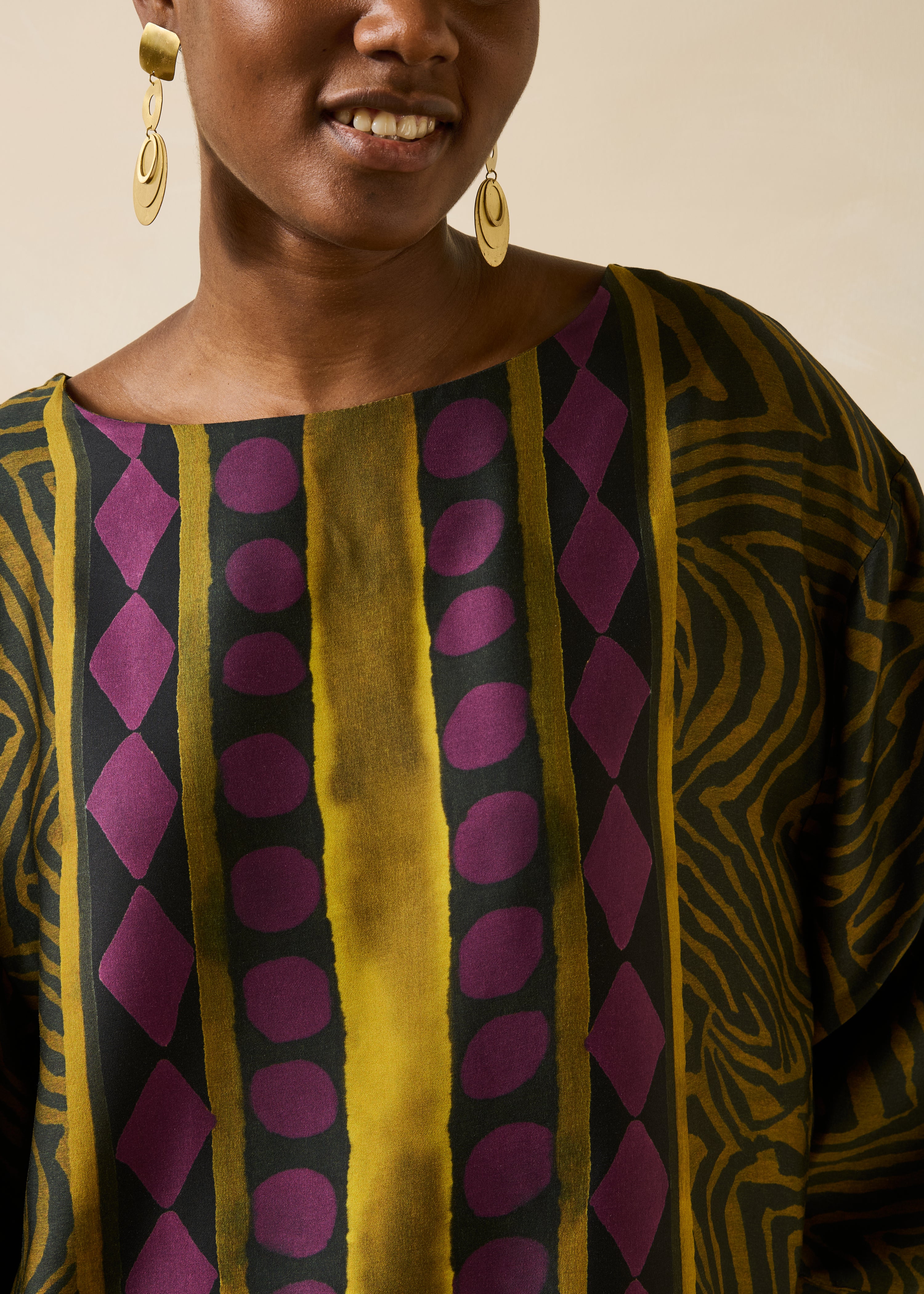 la-f-e-marabout-e-elton-top-schwarz-ocker-zebra-viskose image 5