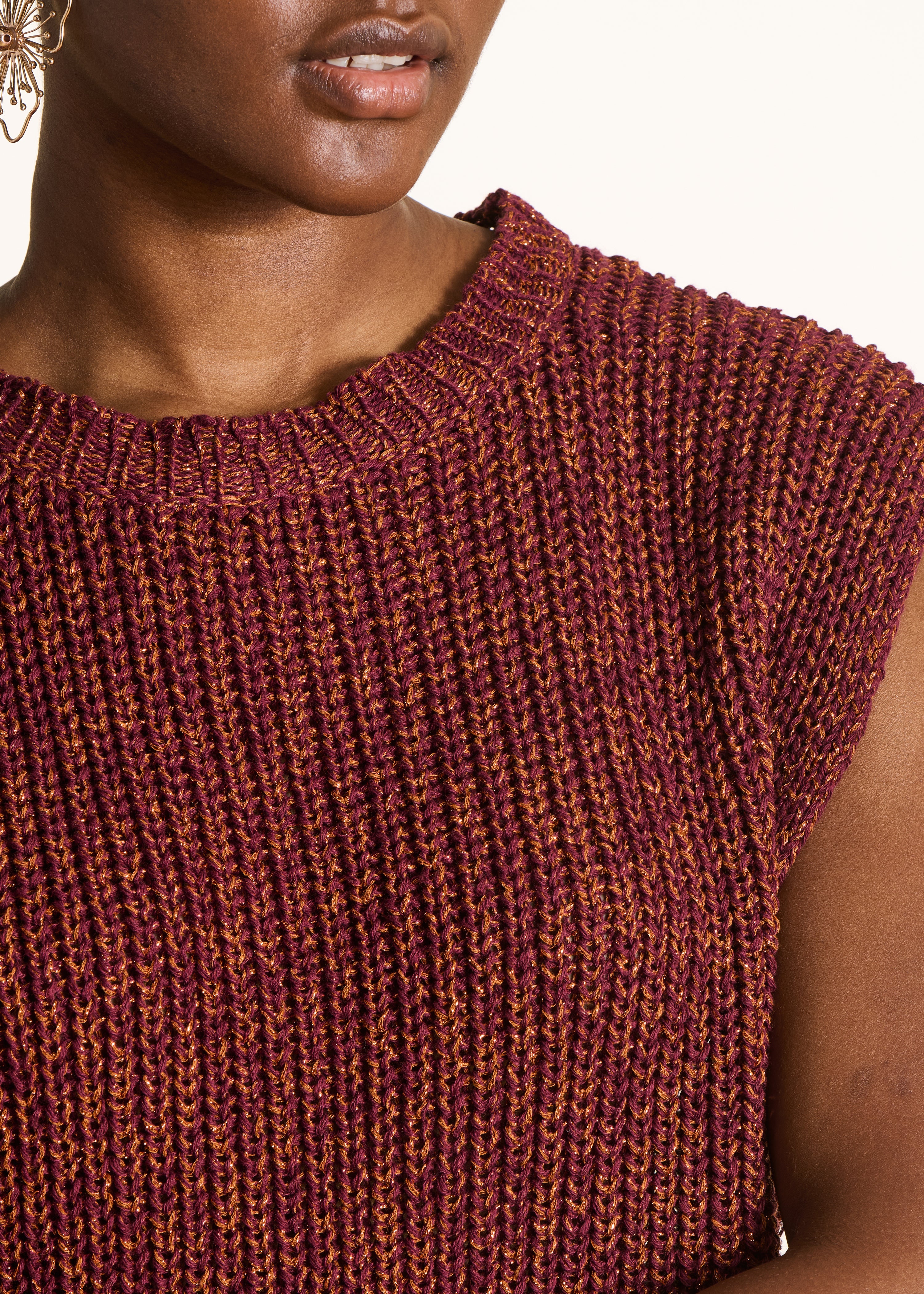 la-f-e-marabout-e-floyda-pullover-braun-kurzarm-glanz image 5