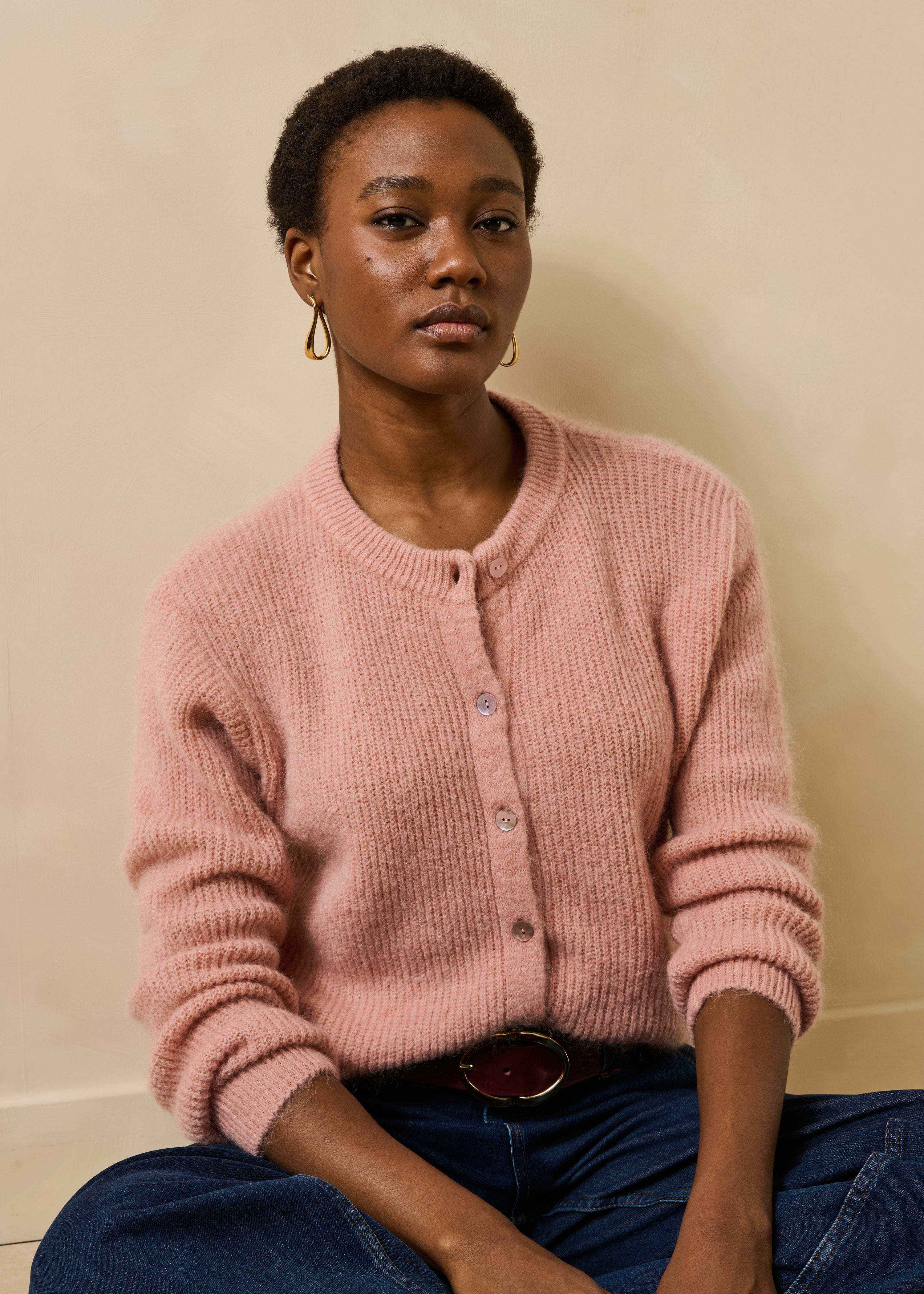 la-f-e-marabout-e-zakaria-gilet-strickjacke-rosa-mohair-m image 1