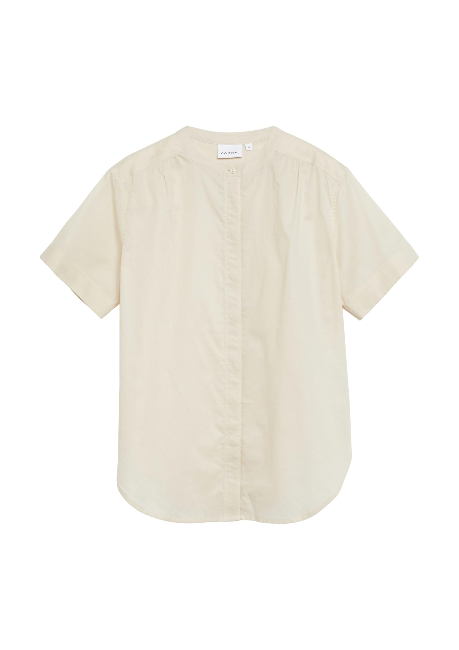 comma-blouses-damen-bluse-kurzarm-stehkragen-baumwolle image 4