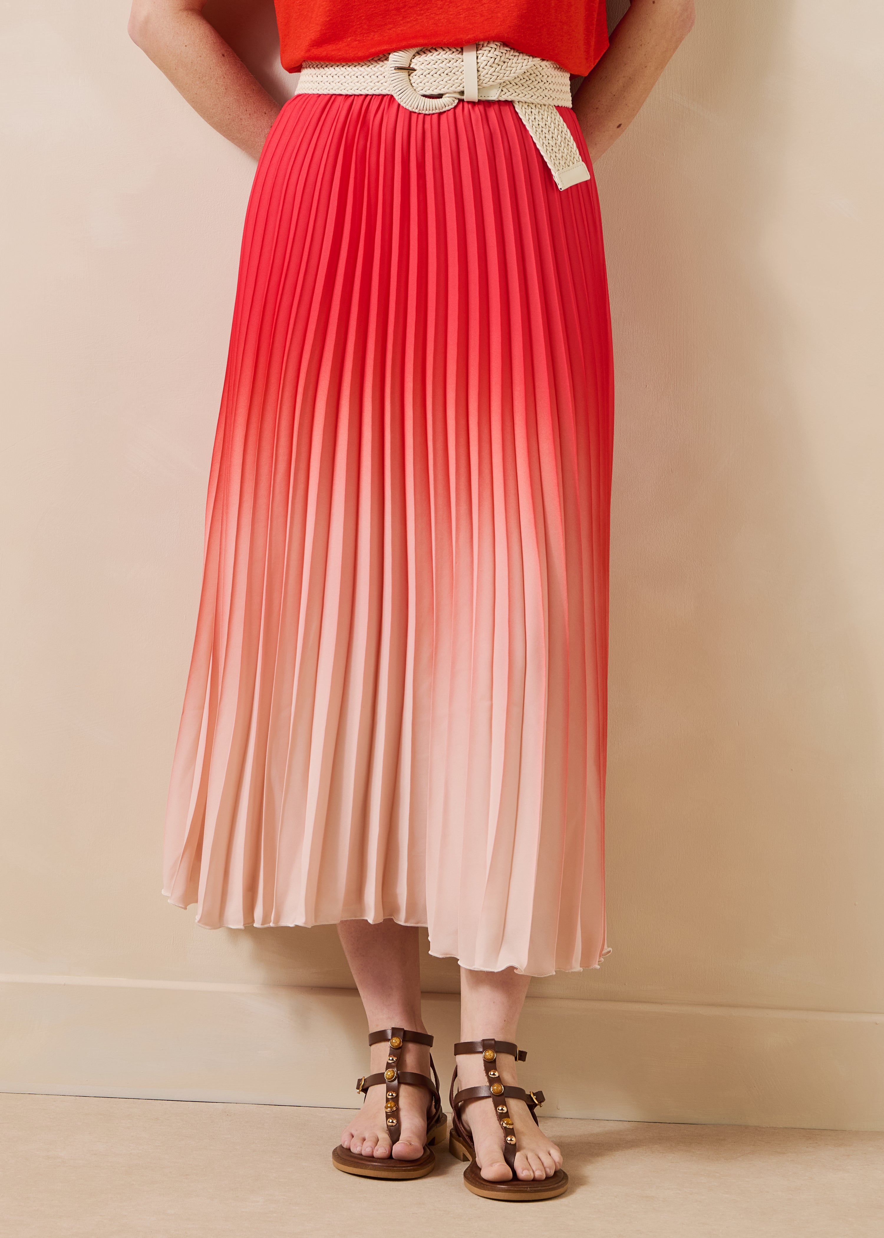 la-f-e-marabout-e-elynor-plisseerock-paprika-lang-tie-dye image 2