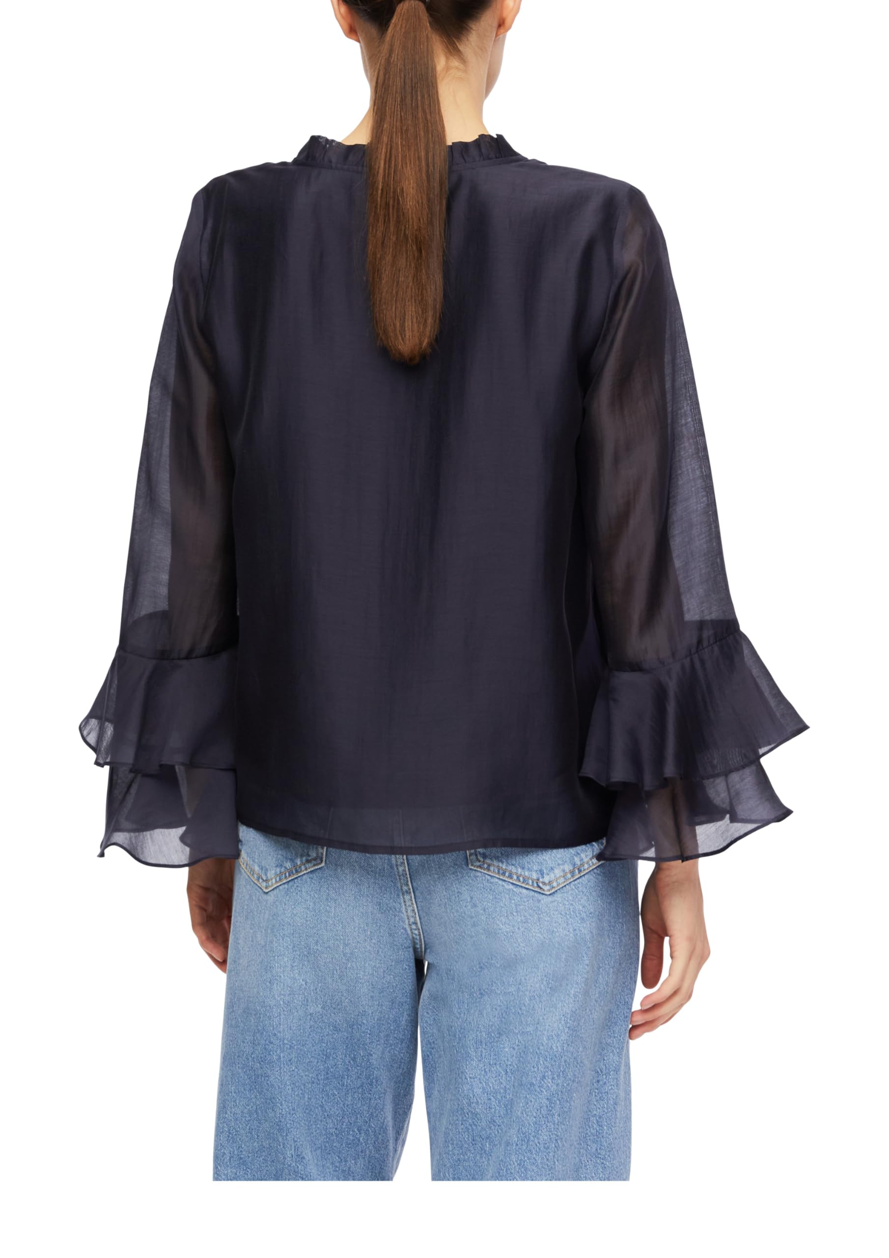 comma-blouses-lyocell-bluse-navy-gr-e-34-langarm image 2